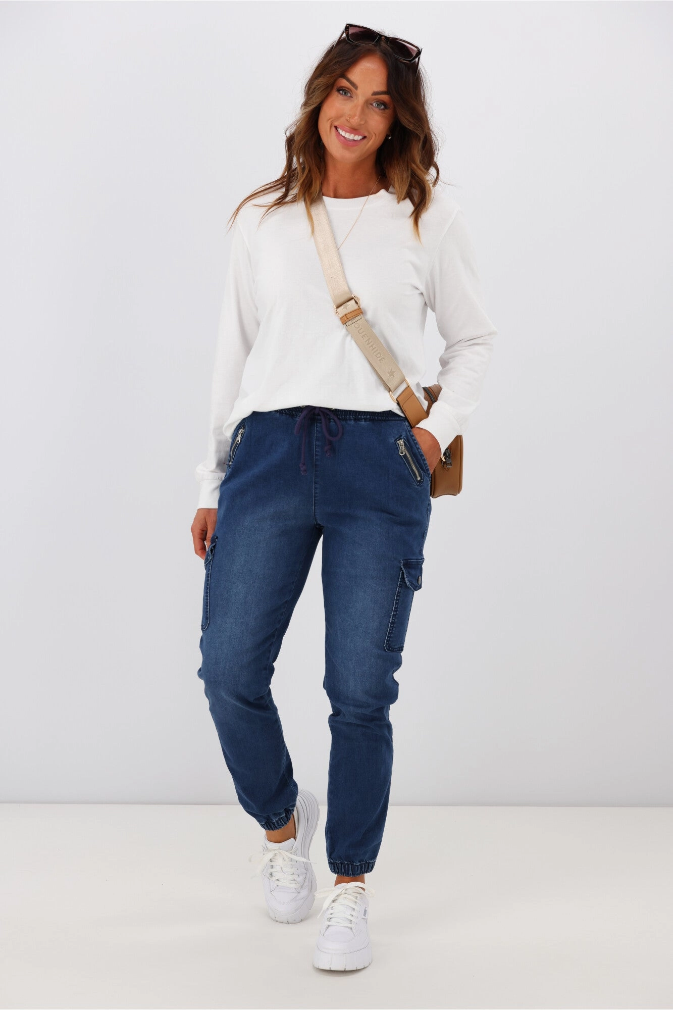 Wakee Denim Billie Cargo Jean Blue Temperature Regulating Fabric