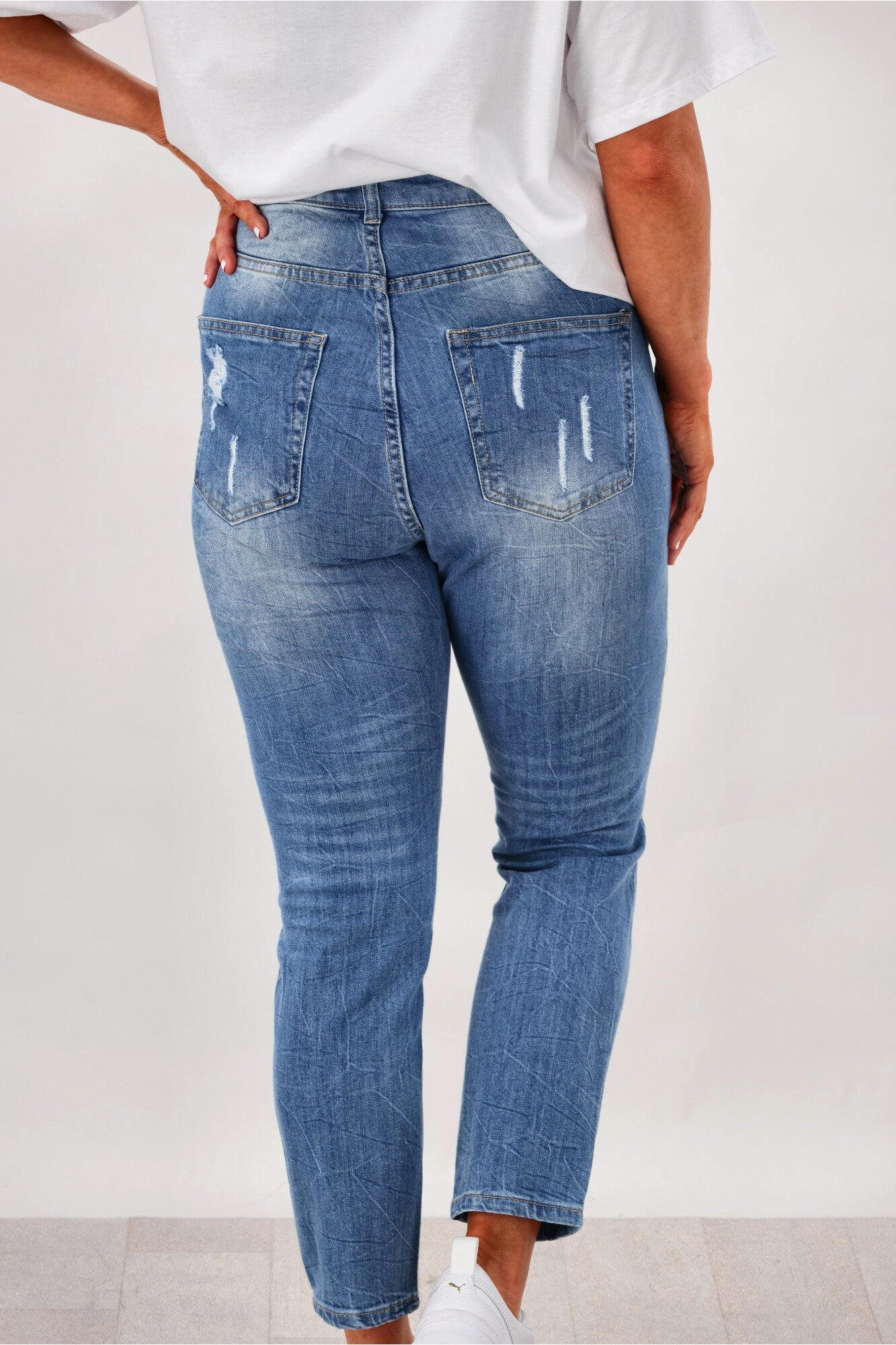 Body Shaping Fitness Lover Wakee Denim Spencer Jeans Blue