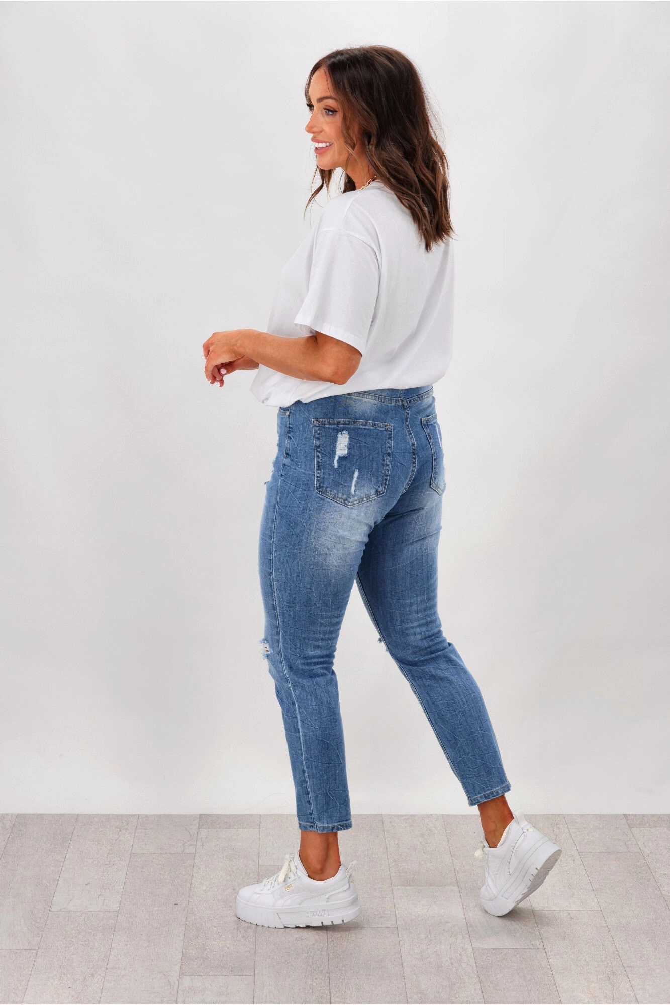 Unisex Style Four Way Camping Gear Postpartum Fit Wakee Denim Spencer Jeans Blue