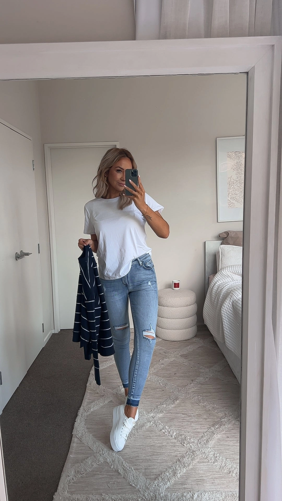 Wakee Georgia Ripped Jean Blue Dance Studio Mesh Panel