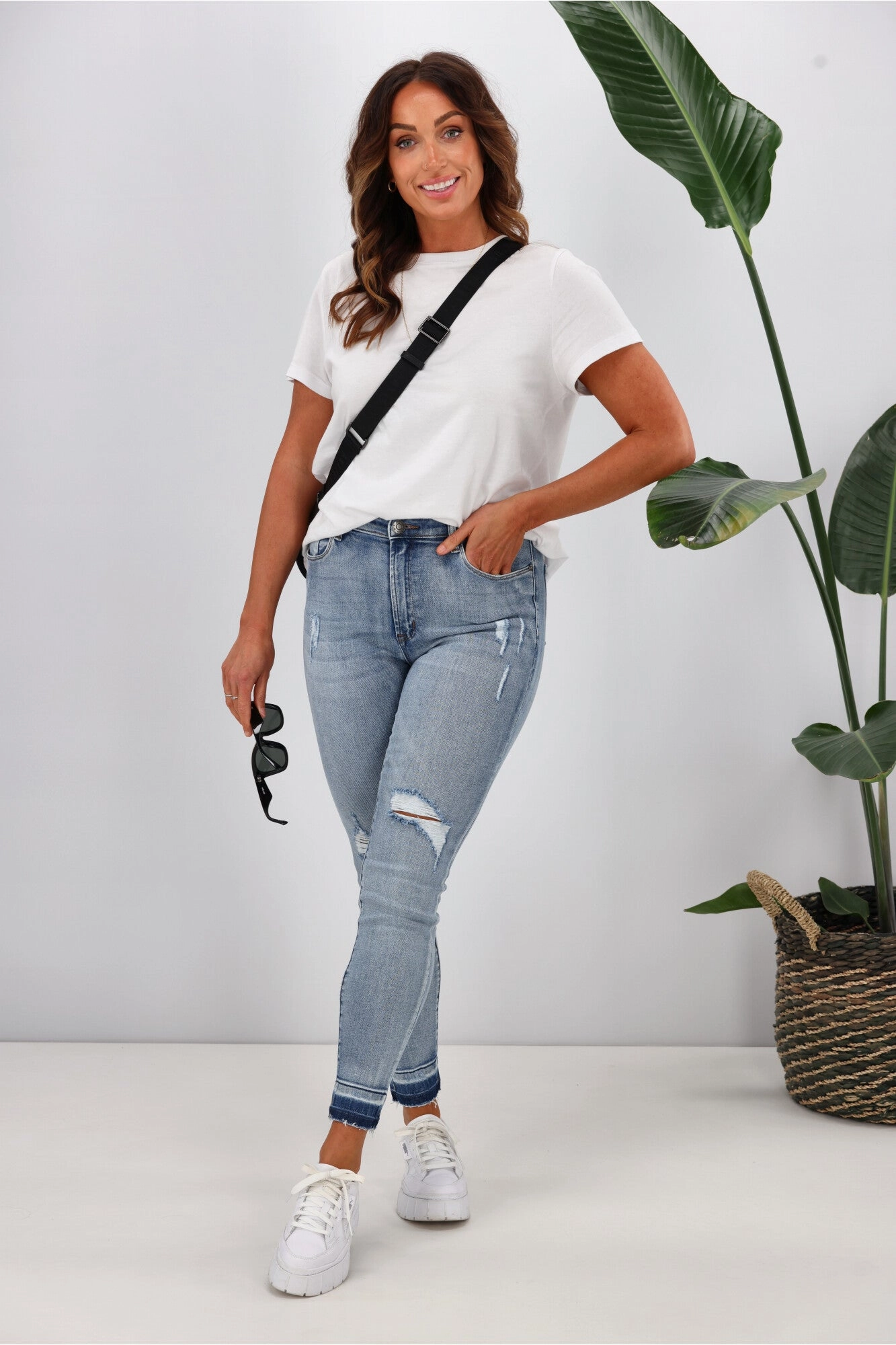 Wakee Georgia Ripped Jean Blue No Chafe Technology Cold Fit