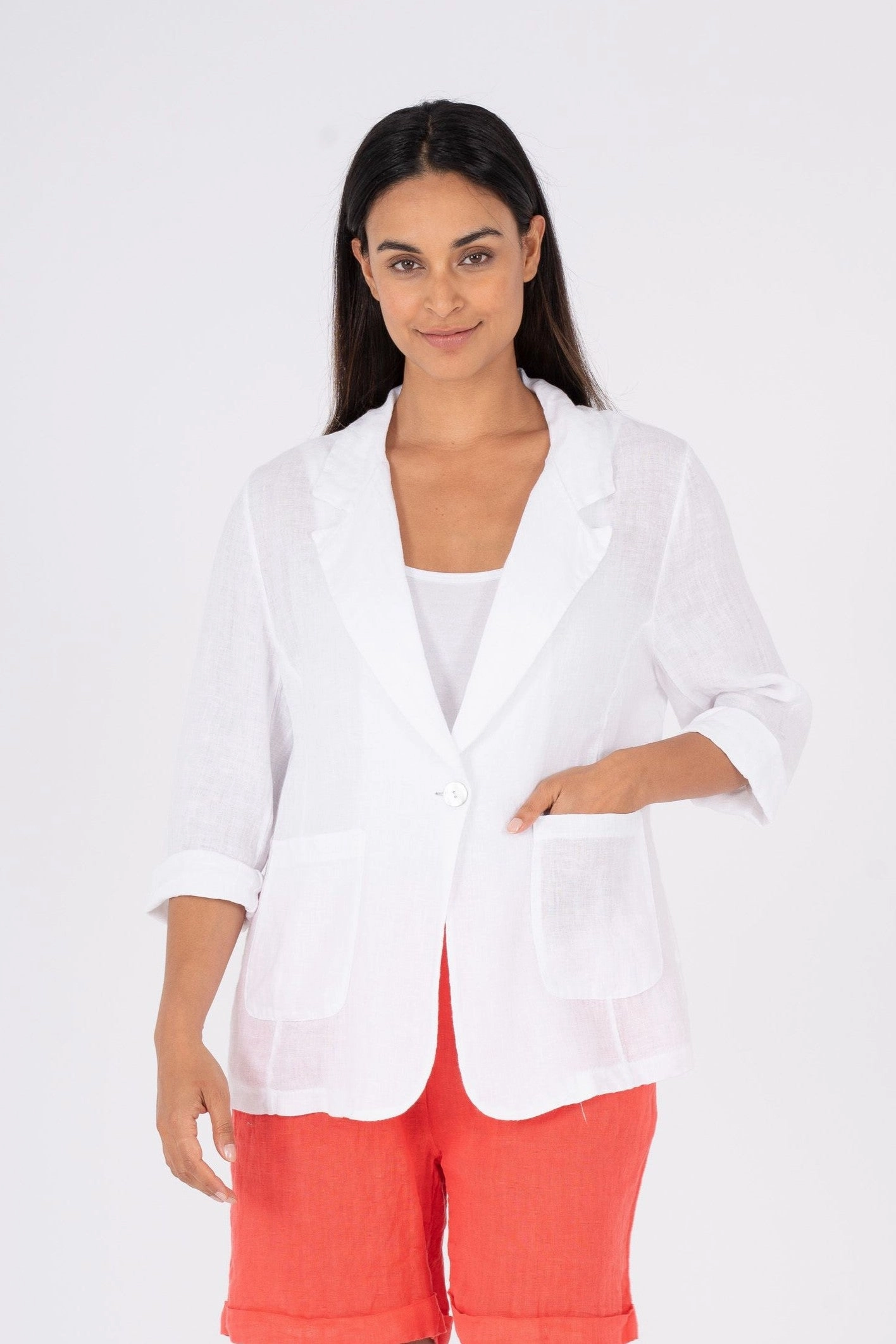 SoftshellTexture Non Irritating Lining Made in Italy - 26-60668U Soft Linen Blazer