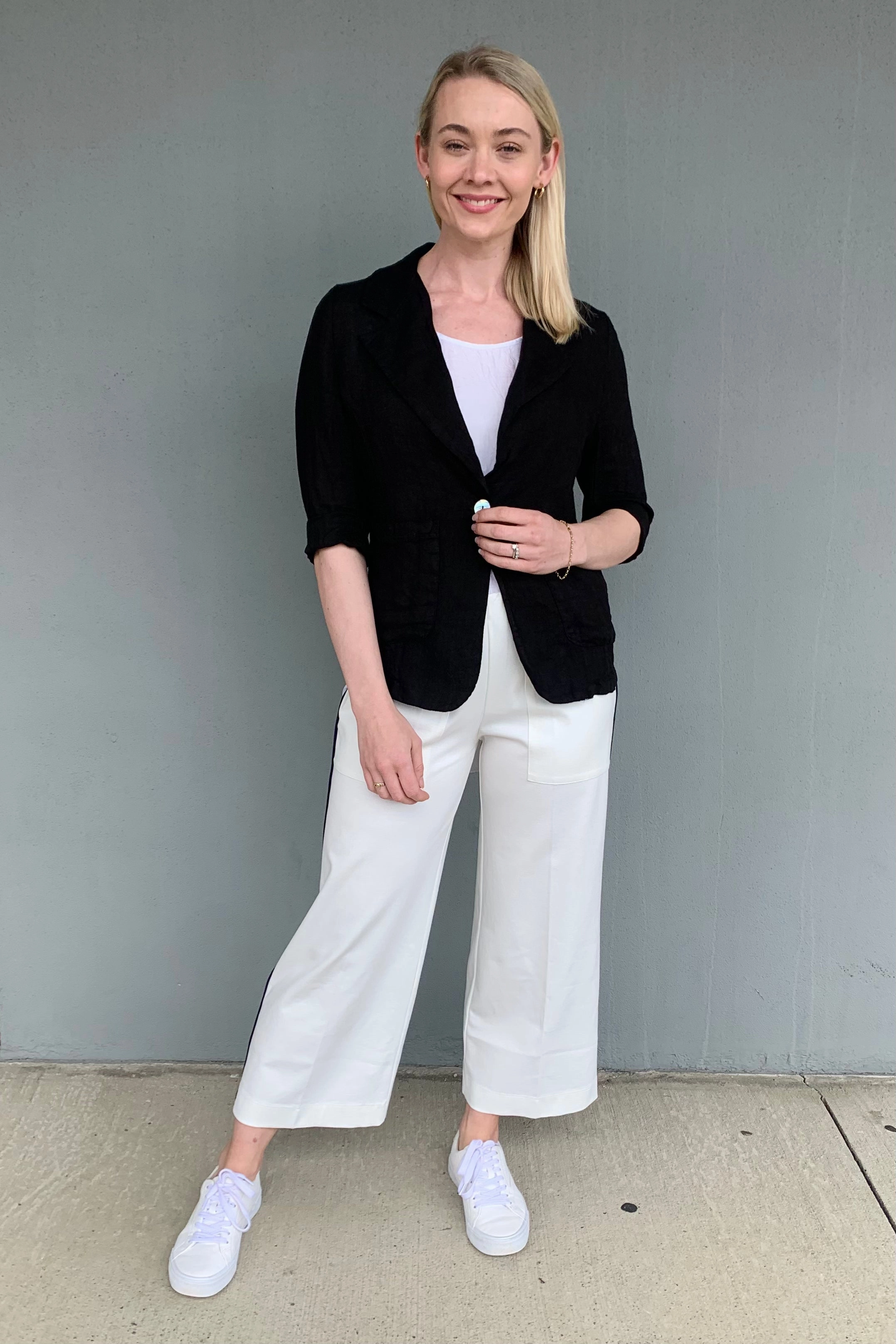 Collapsible Packable Design Made in Italy - 26-60668U Soft Linen Blazer