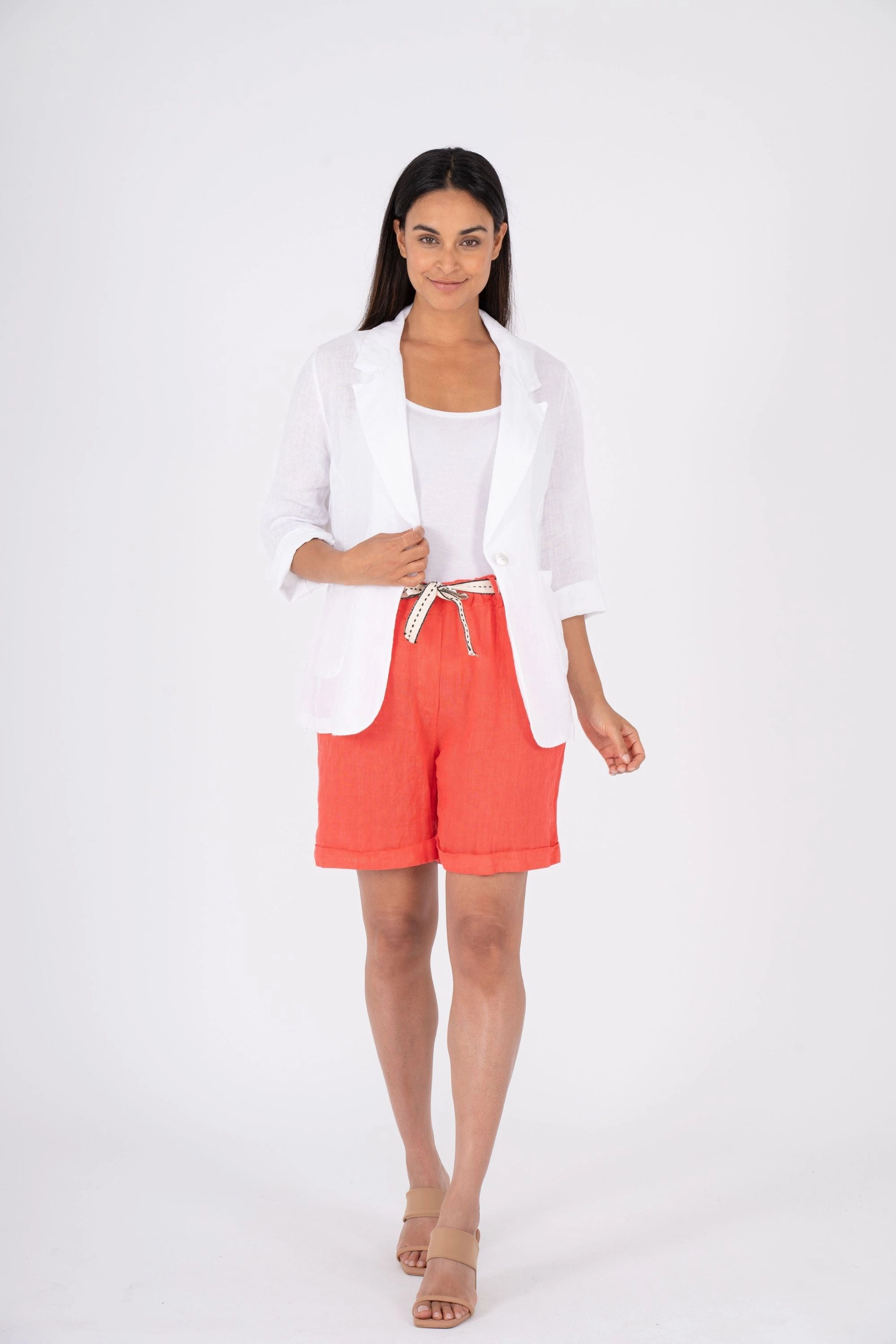 Made in Italy - 26-60668U Soft Linen Blazer Street Comfort