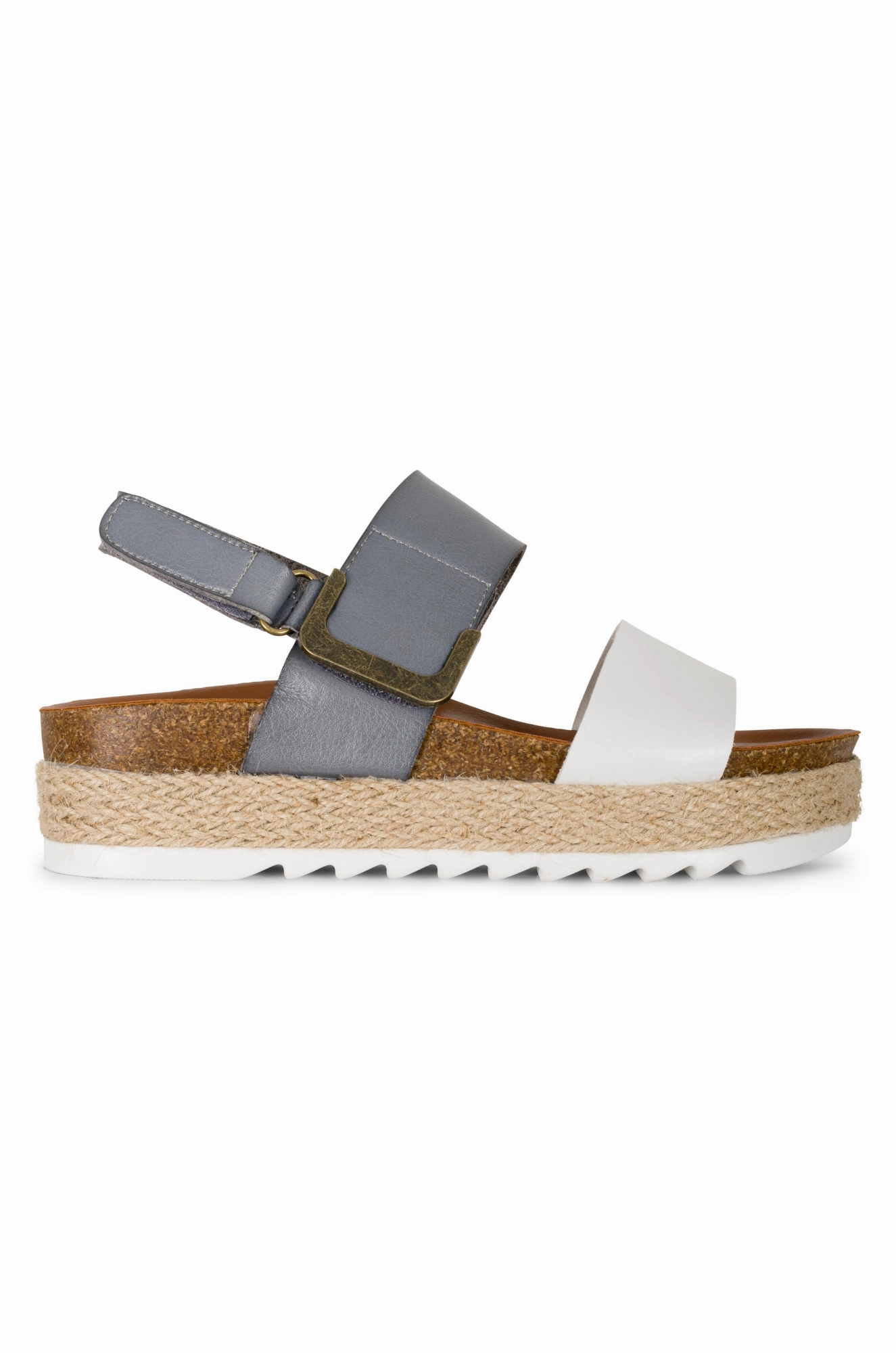 Double strap Sandal with velcro | WHITE | DEANNA AB Easy Travel