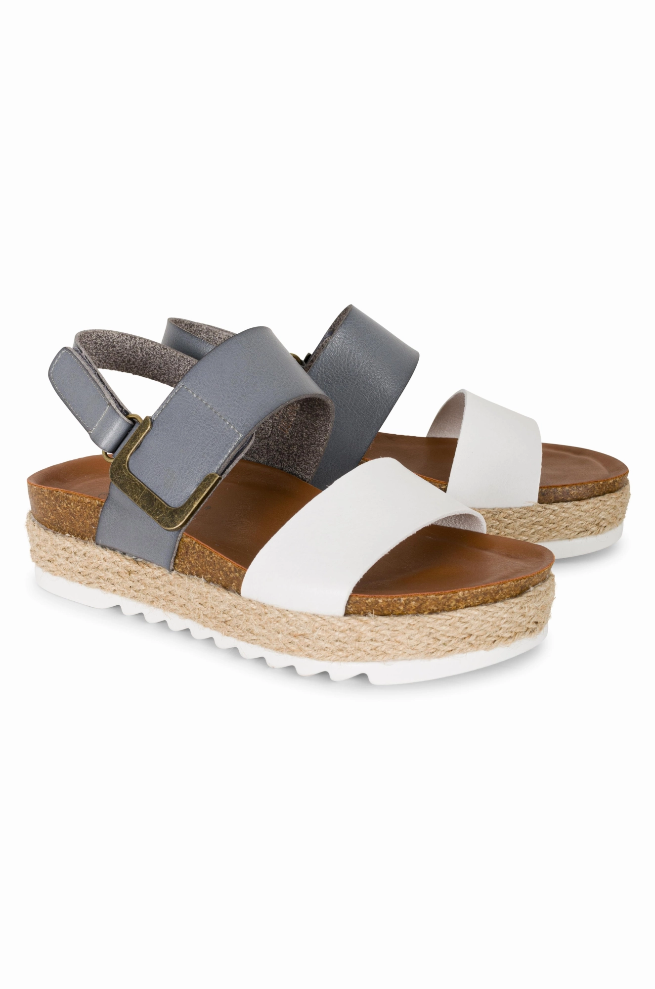 Double strap Sandal with velcro | WHITE | DEANNA AB Ergonomic Design
