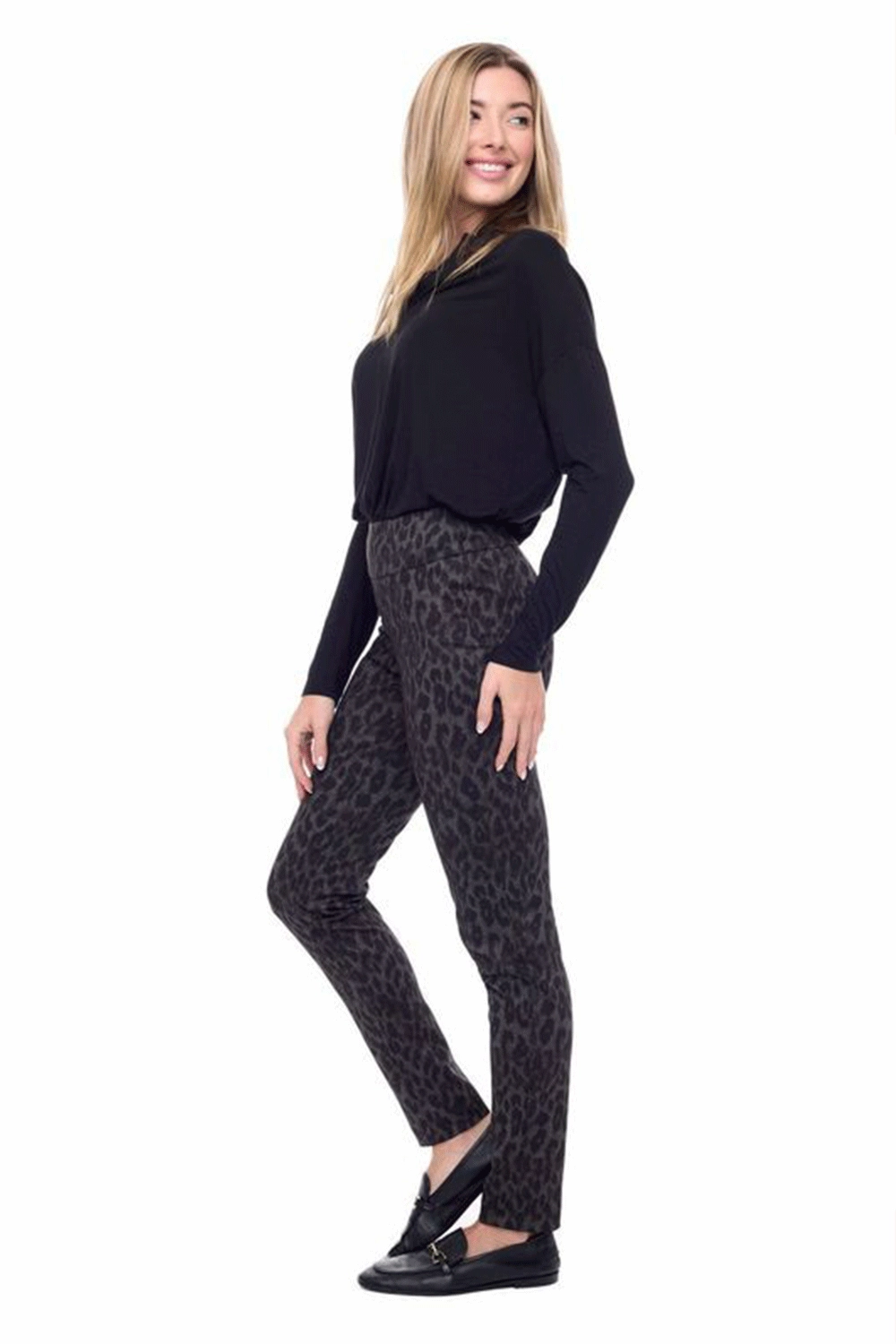 Up Pant - 67925UP Cheetah Ponti Roma Pant Smooth Finish