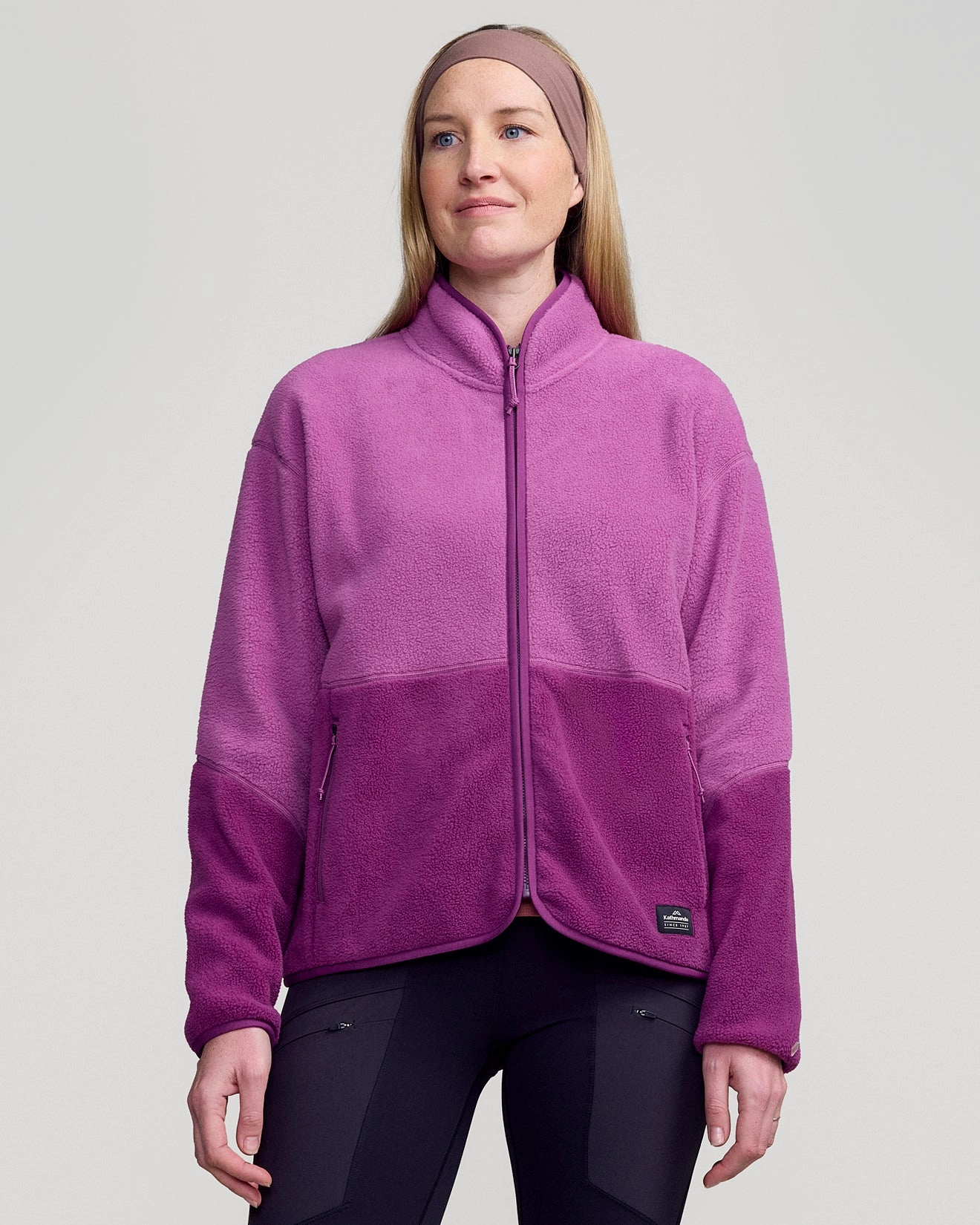 Women's Trailhead Fleece Jacket - Berry/Washed Berry Articulated Elbows quick dry