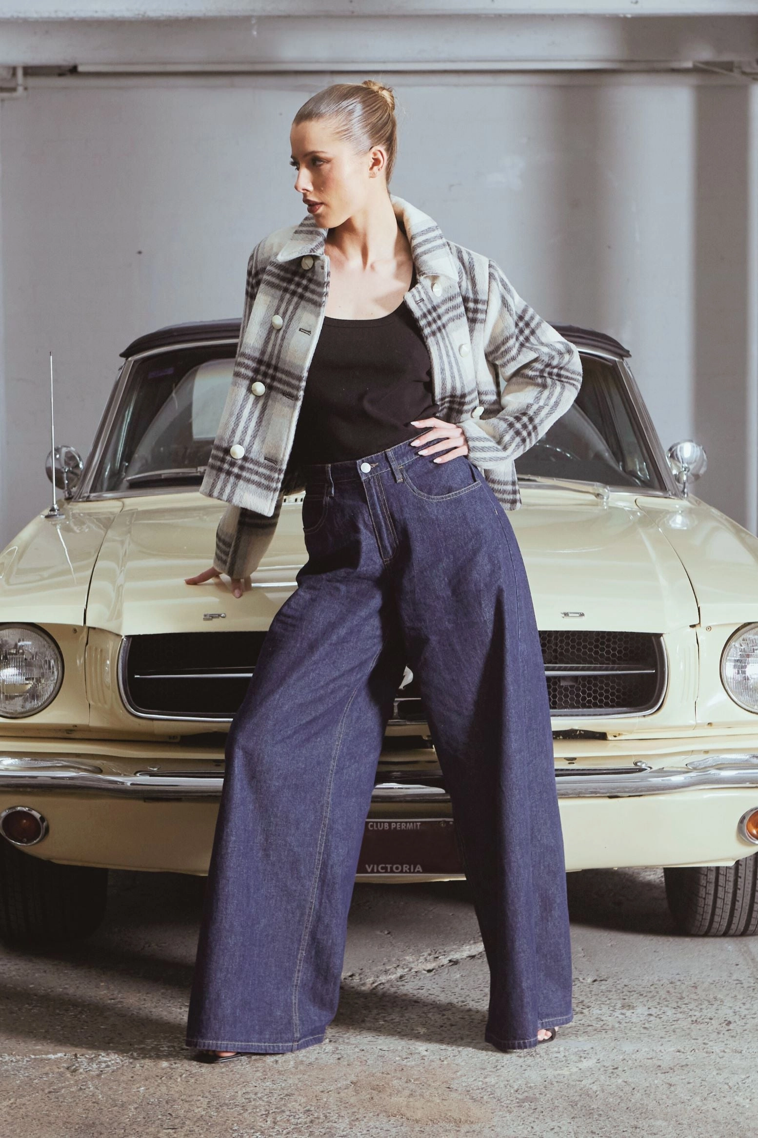 Fate Peaceful Jacket Check Outdoor Style Staple Light Reflective Zippers