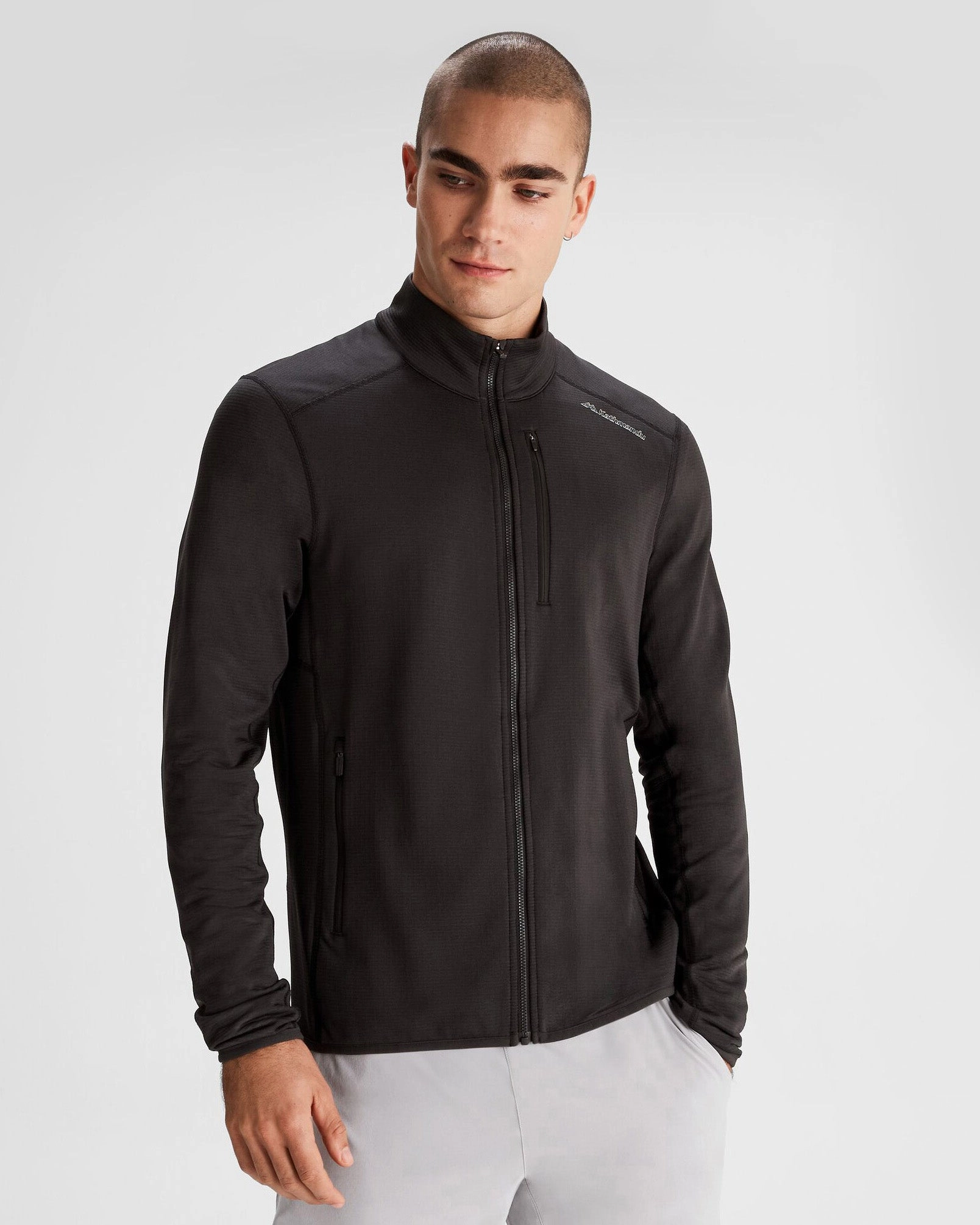 Enhanced Edge Binding Elasticized Edging Men's Seeker Fleece Jacket - Black Stingray
