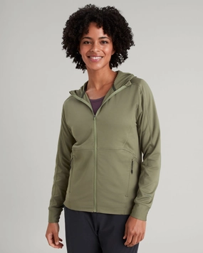 WELL.DER.NESS Play Women's Hooded Fleece Jacket - Beech Modular Layering Compatibility Noise Free Zippers