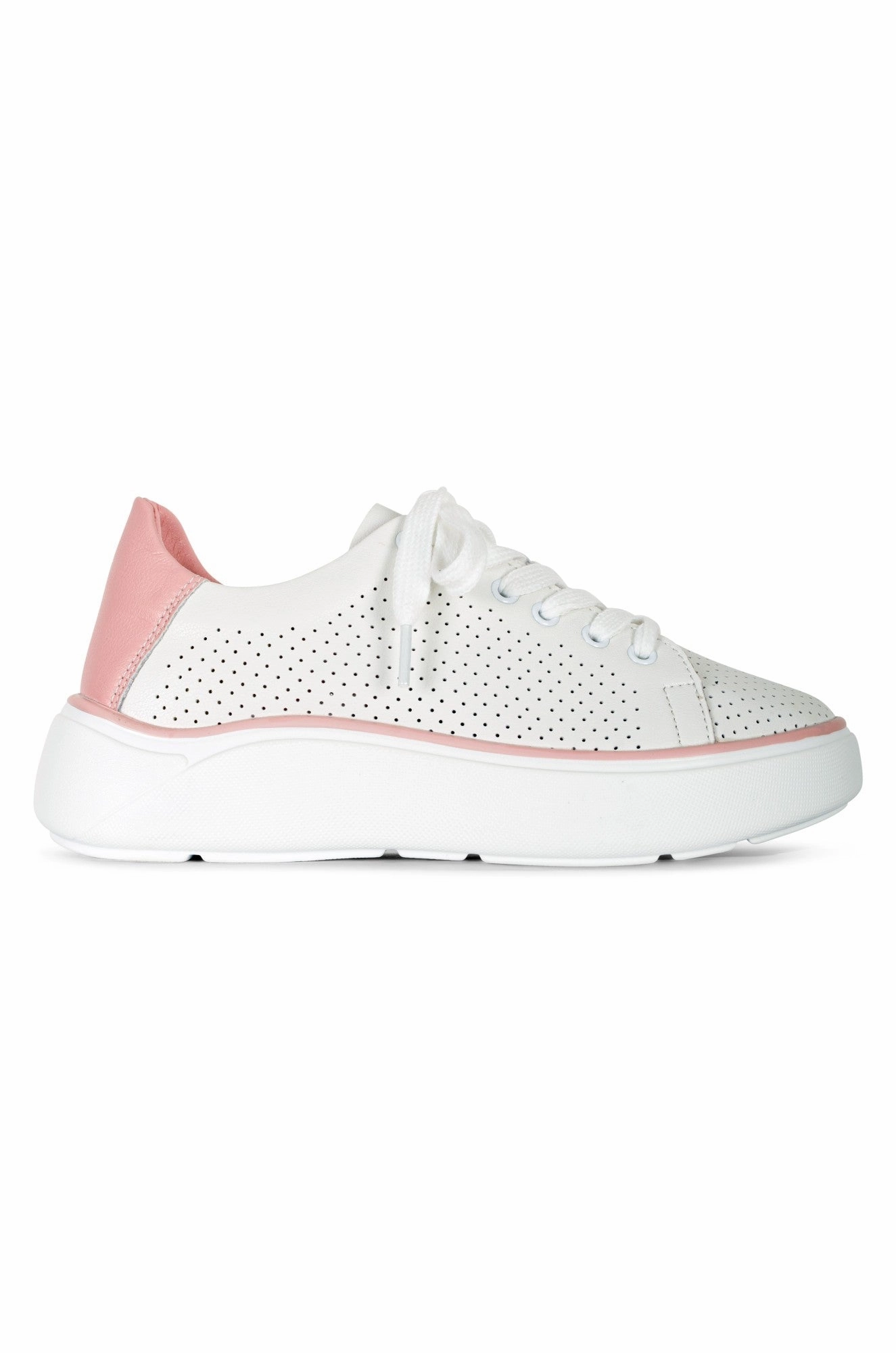 White & Pink lace up Sneaker | WHITE/PINK | STELLA AB Easy Go Daily Comfort