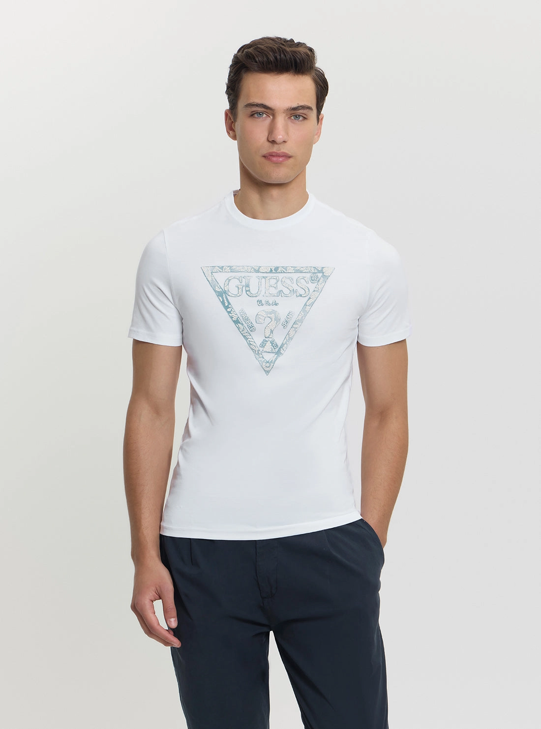 White Logo Triangle T-Shirt FlexibleCuff