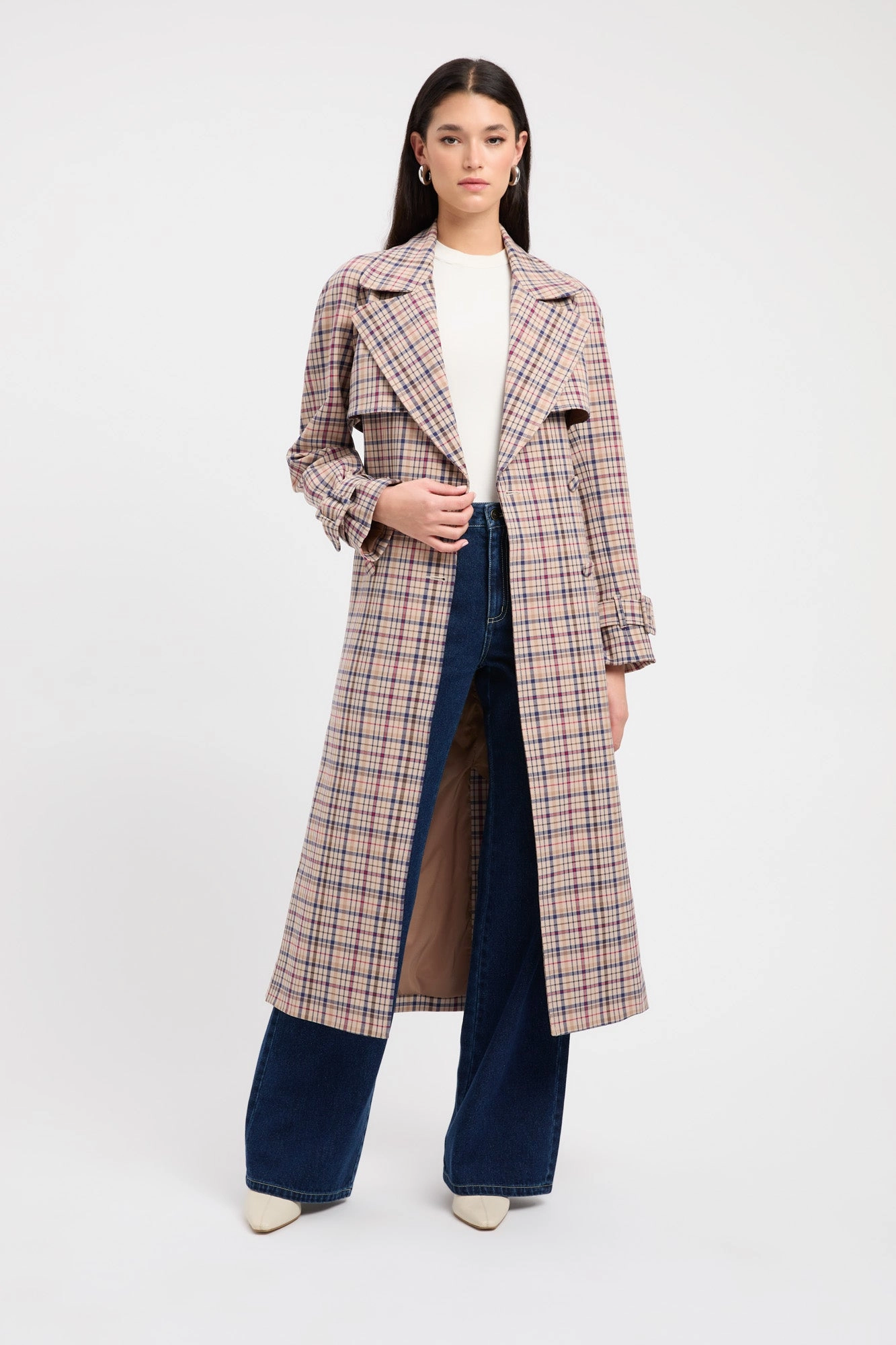 Winnie Check Trench Flexible Shoulder Panels