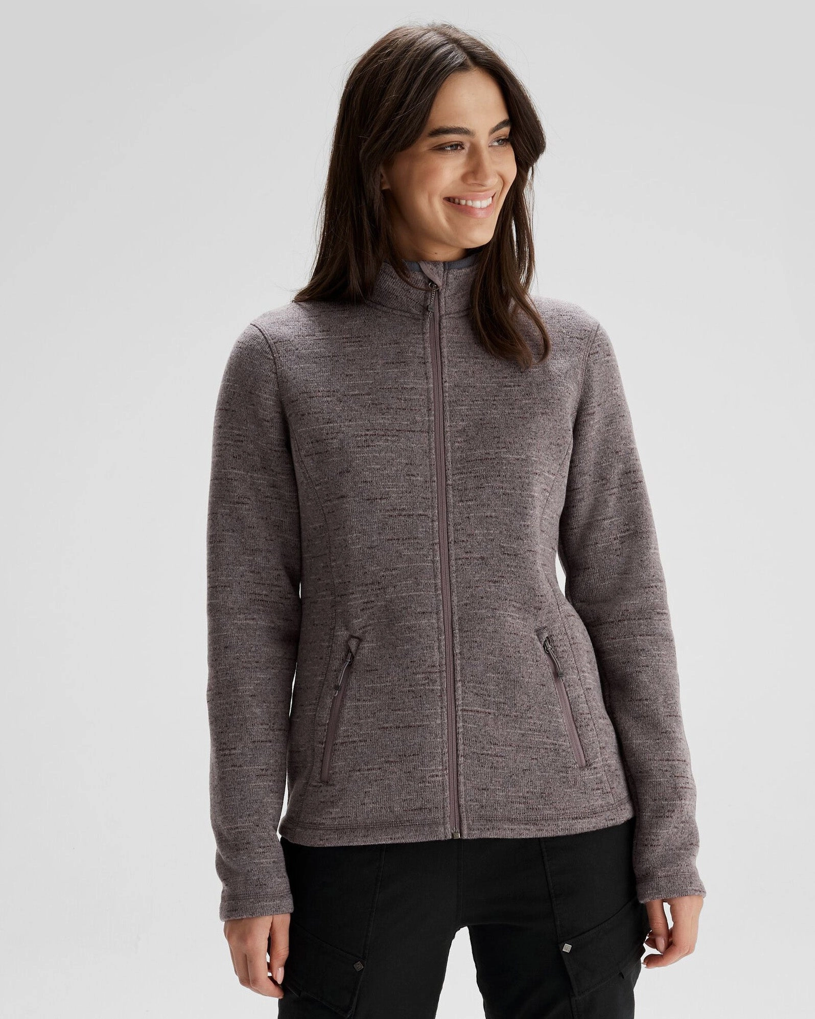 Women's Aikman Fleece Jacket - Quartz Marle Relaxed Daily Style