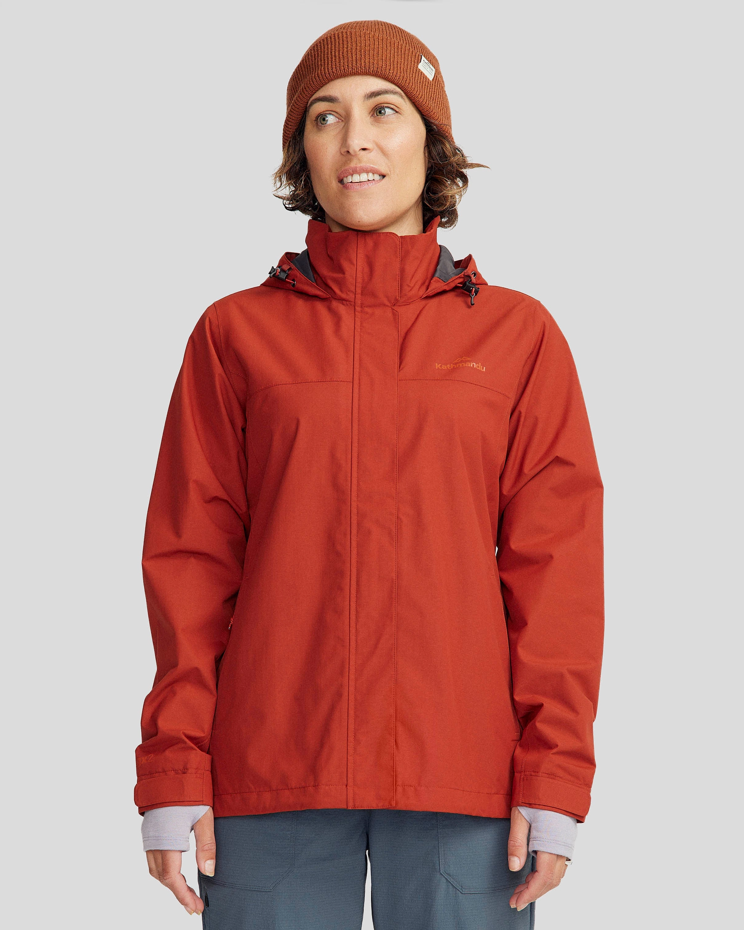 Quilted Interior Moisture Wicking Material Women's Andulo 2-layer Rain Jacket - Redwood