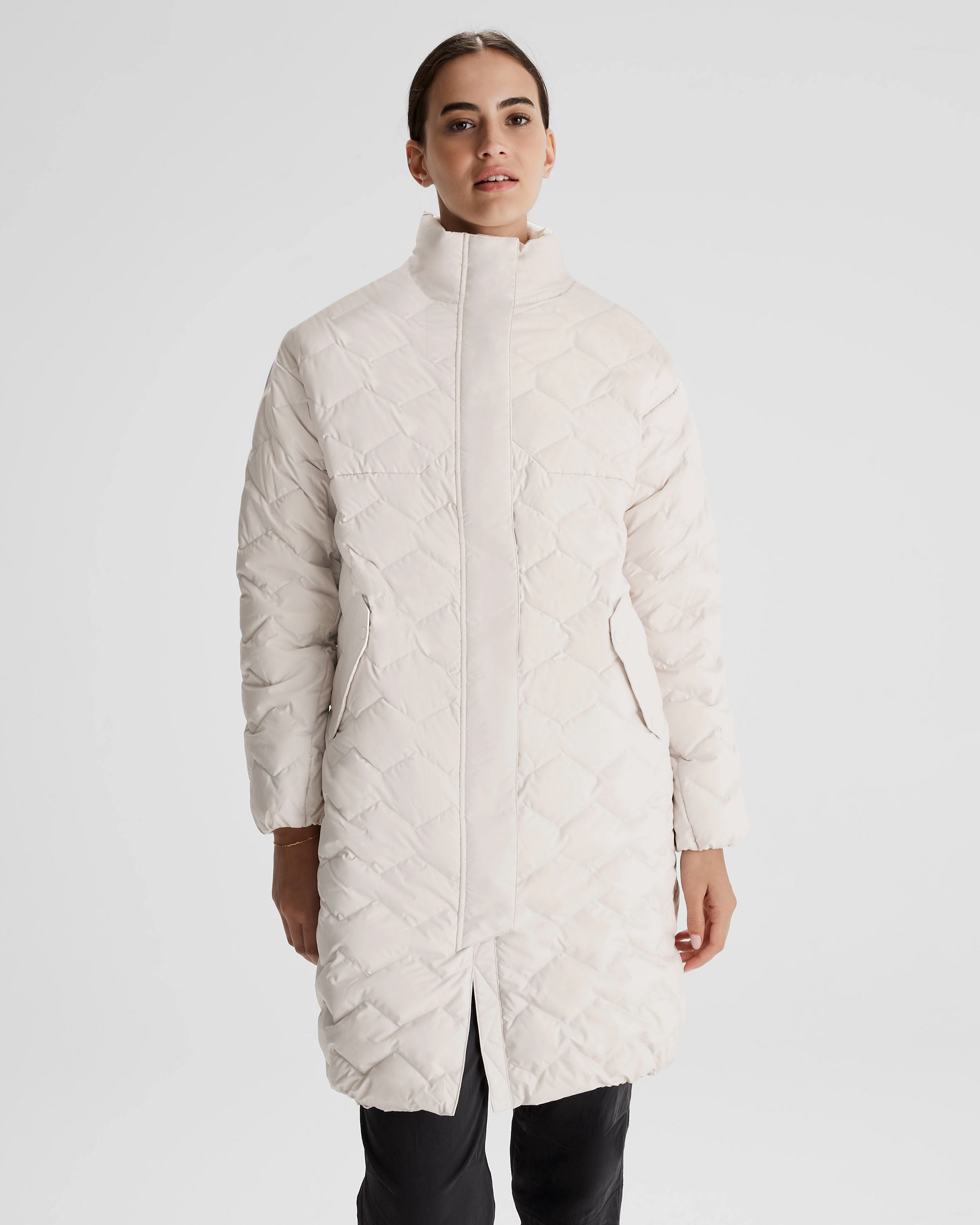 Tagless Neckline Design Women's Any Time Down Hooded Parka Jacket - Shroom