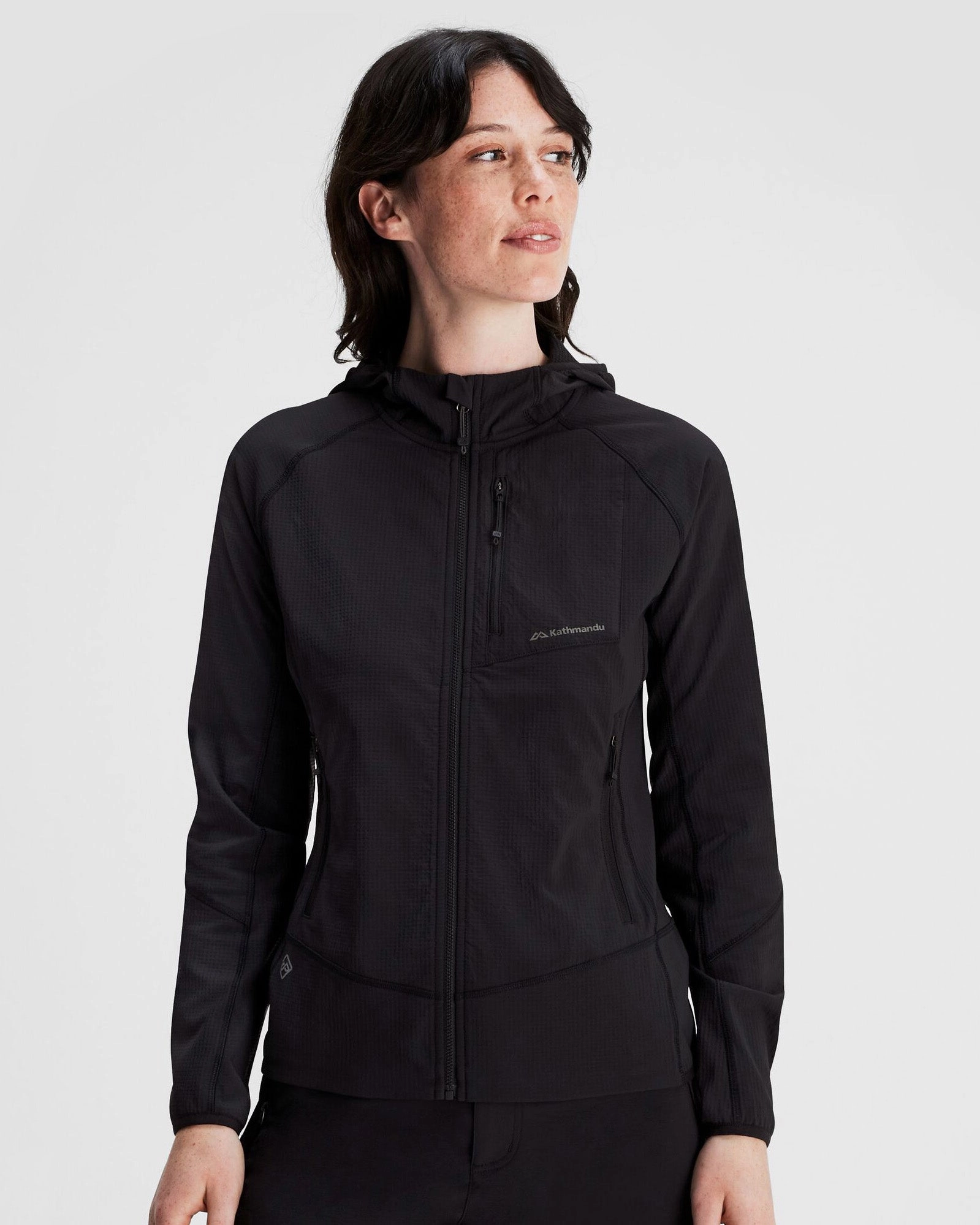 Women's Aysen Hooded Fleece Jacket - Black Stingray AirflowVents Many Pockets