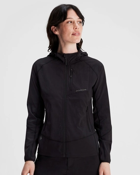 Women's Aysen Hooded Fleece Jacket - Black Stingray Flexible Fit Double layer fabric