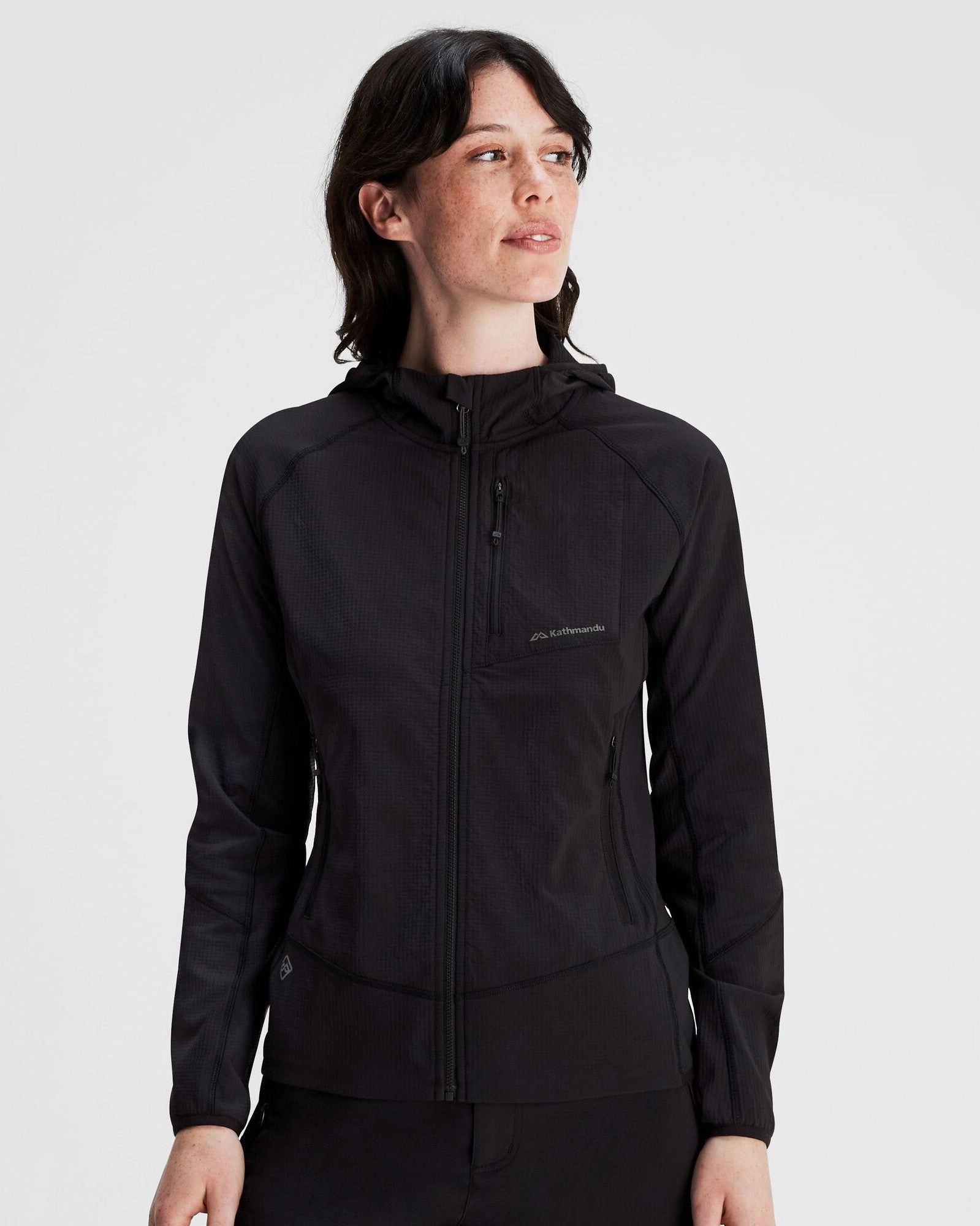 Hypoallergenic Lining Women's Aysen Hooded Fleece Jacket - Black Stingray