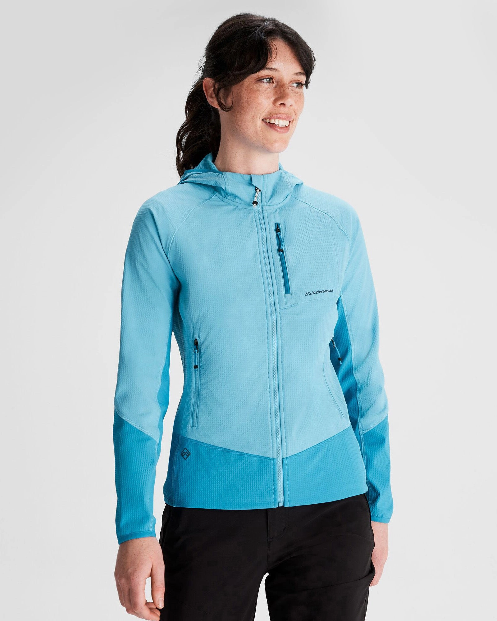 Women's Aysen Hooded Fleece Jacket - Light Sea Hiking Trail Outfit Winter Fashion