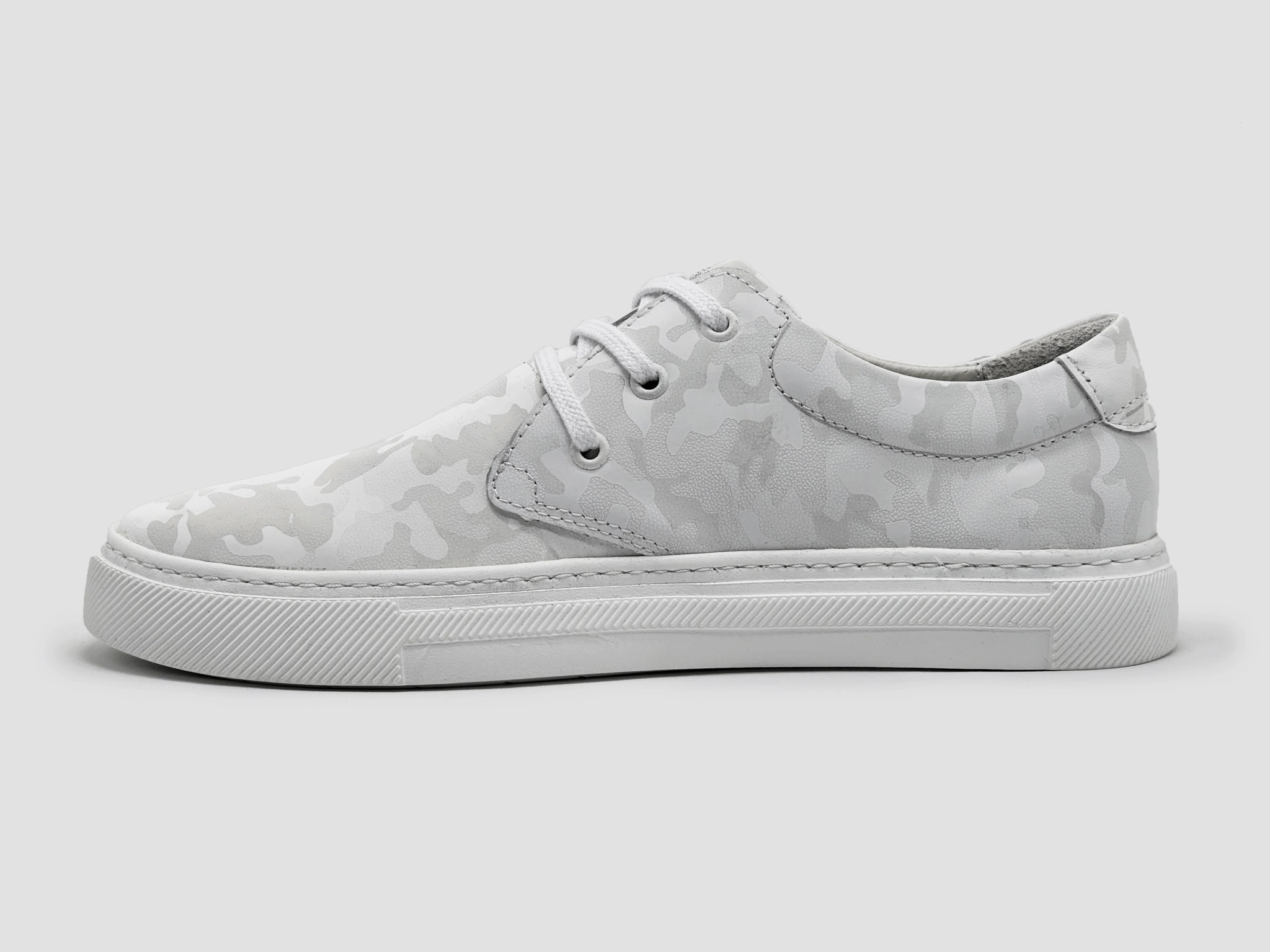 Women's Camo Leather Sneaker - White SweatWicking