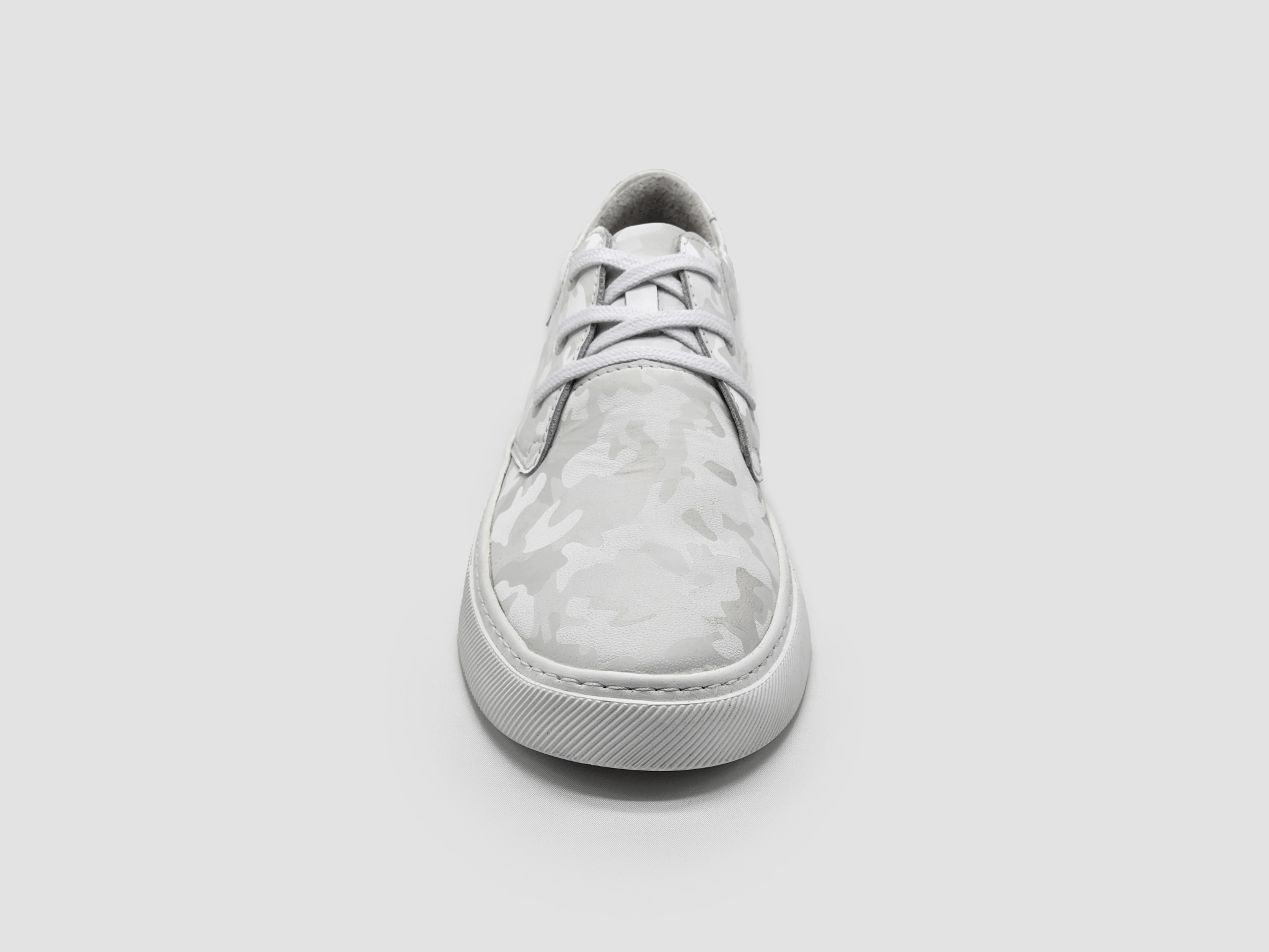 Women's Camo Leather Sneaker - White Stylish Upper