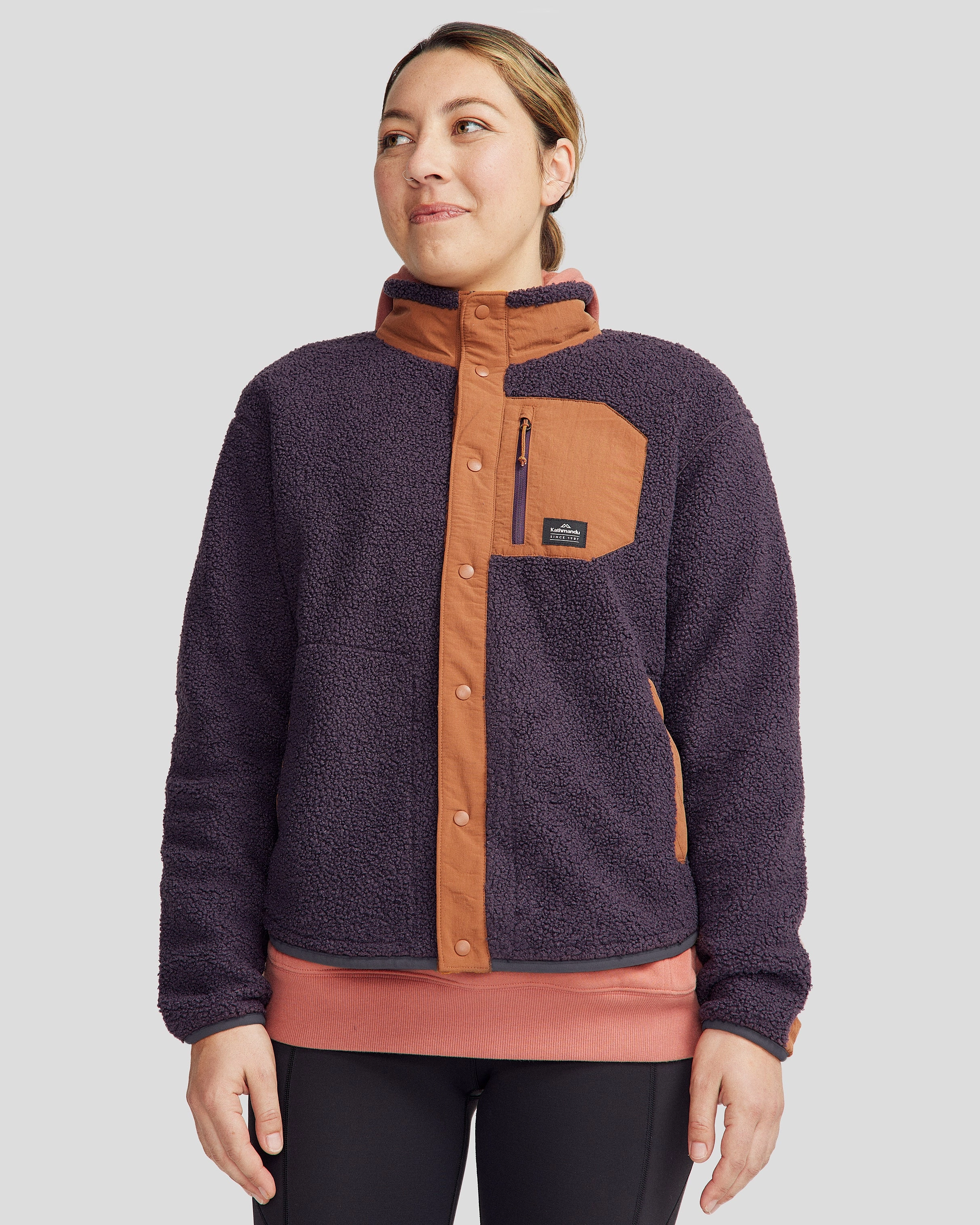 Magnetic Closures Ski Use Women's Co-Z High Pile Jacket v3 - Orbit/Woodsy