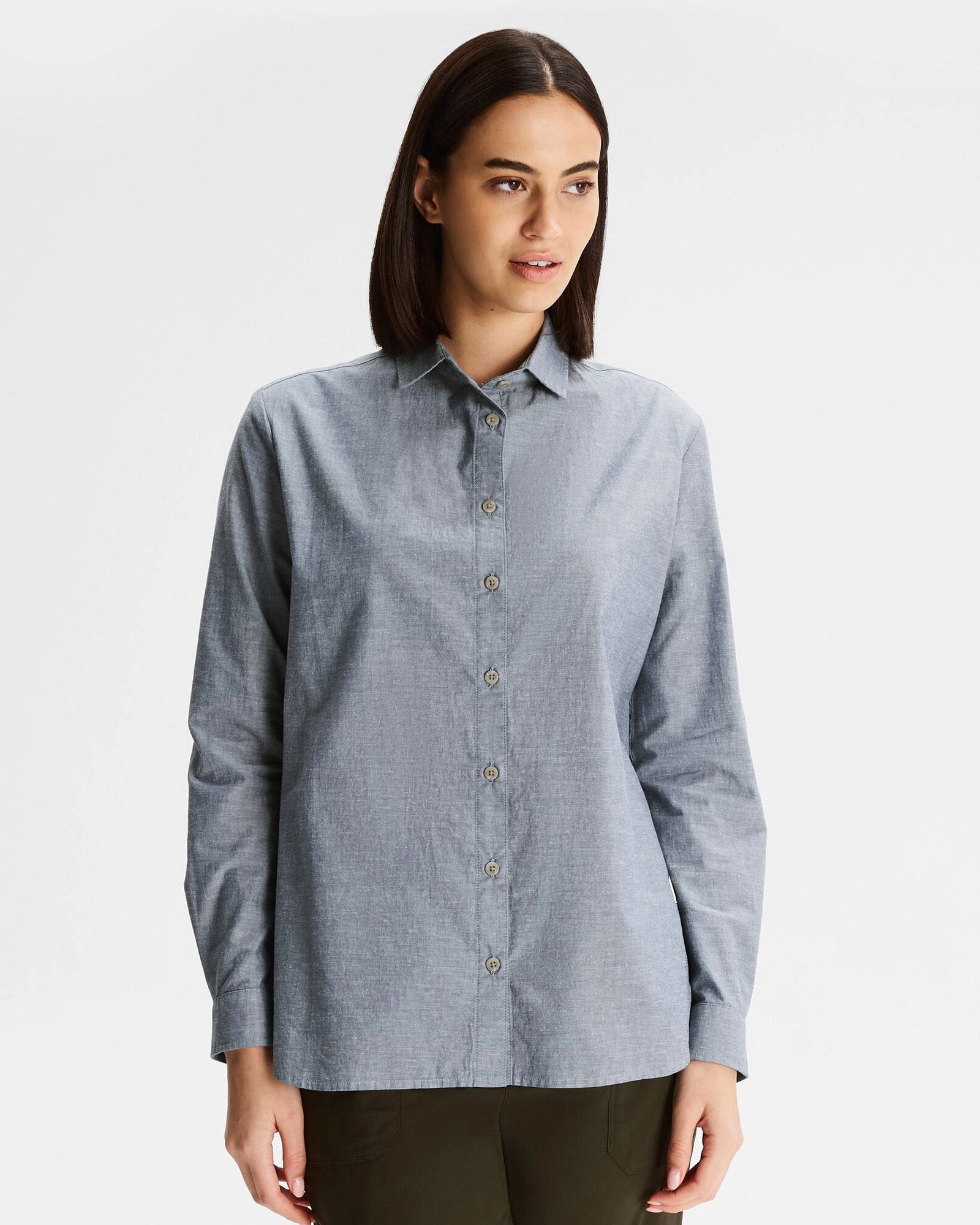 Lightweight Feel Women's Flaxton LT Long Sleeve Shirt - Chambray Blue