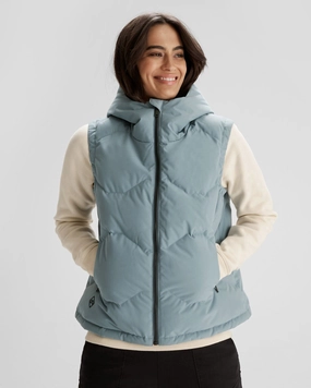 Casual Trend LaserCut Vents Women's Frisco X Hooded Down Vest - Vapor