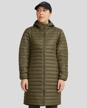 Women's Heli Down Parka Jacket - Light Moss Layered Look