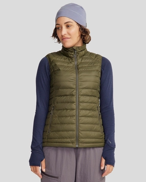 Women's Heli Down Vest 2.0 - Light Moss Durable Coating