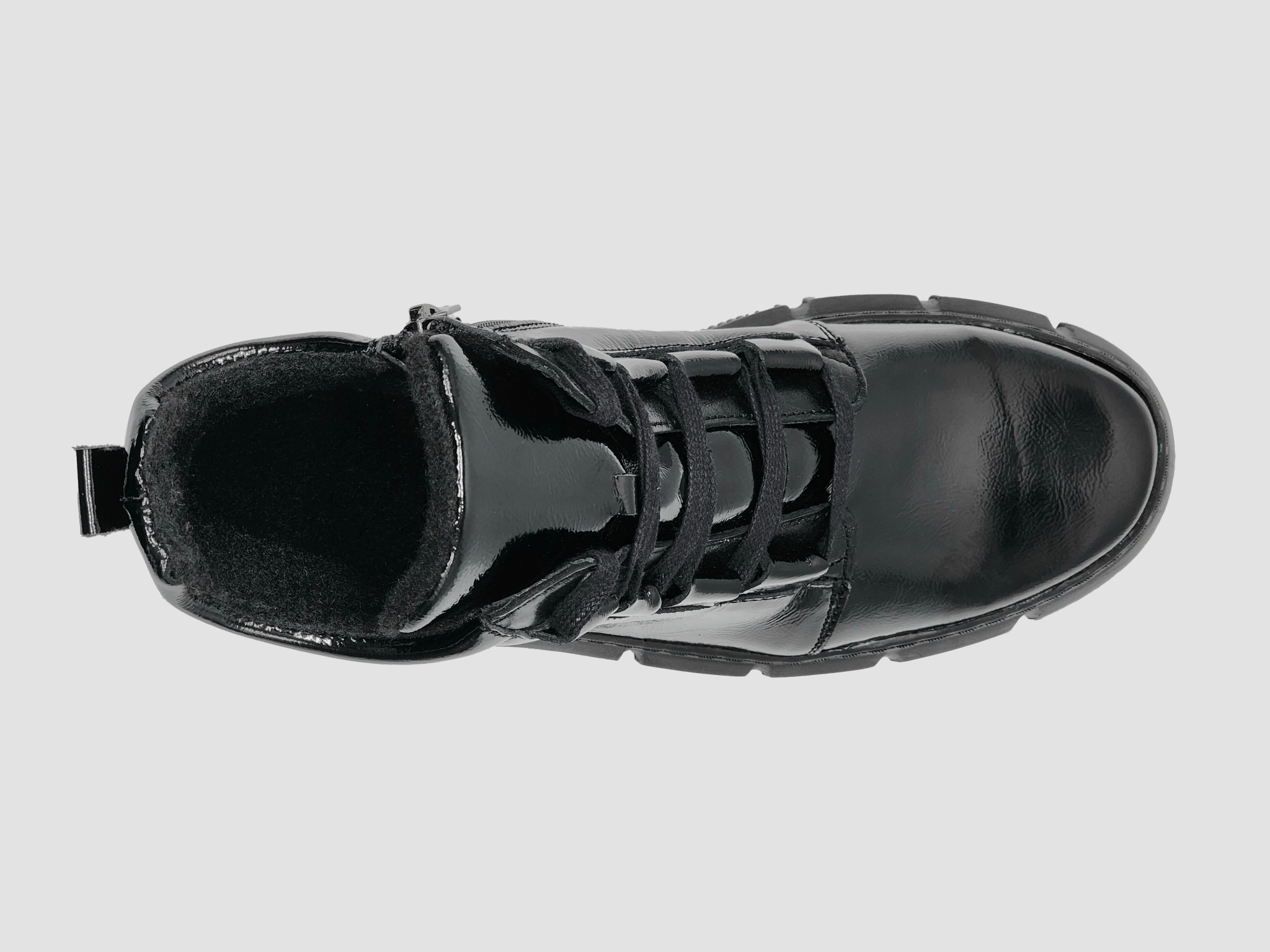 Women's Helios Ino Fleece-Lined Zip-Up Leather Boots - Gloss Black Functional Energy Return Core