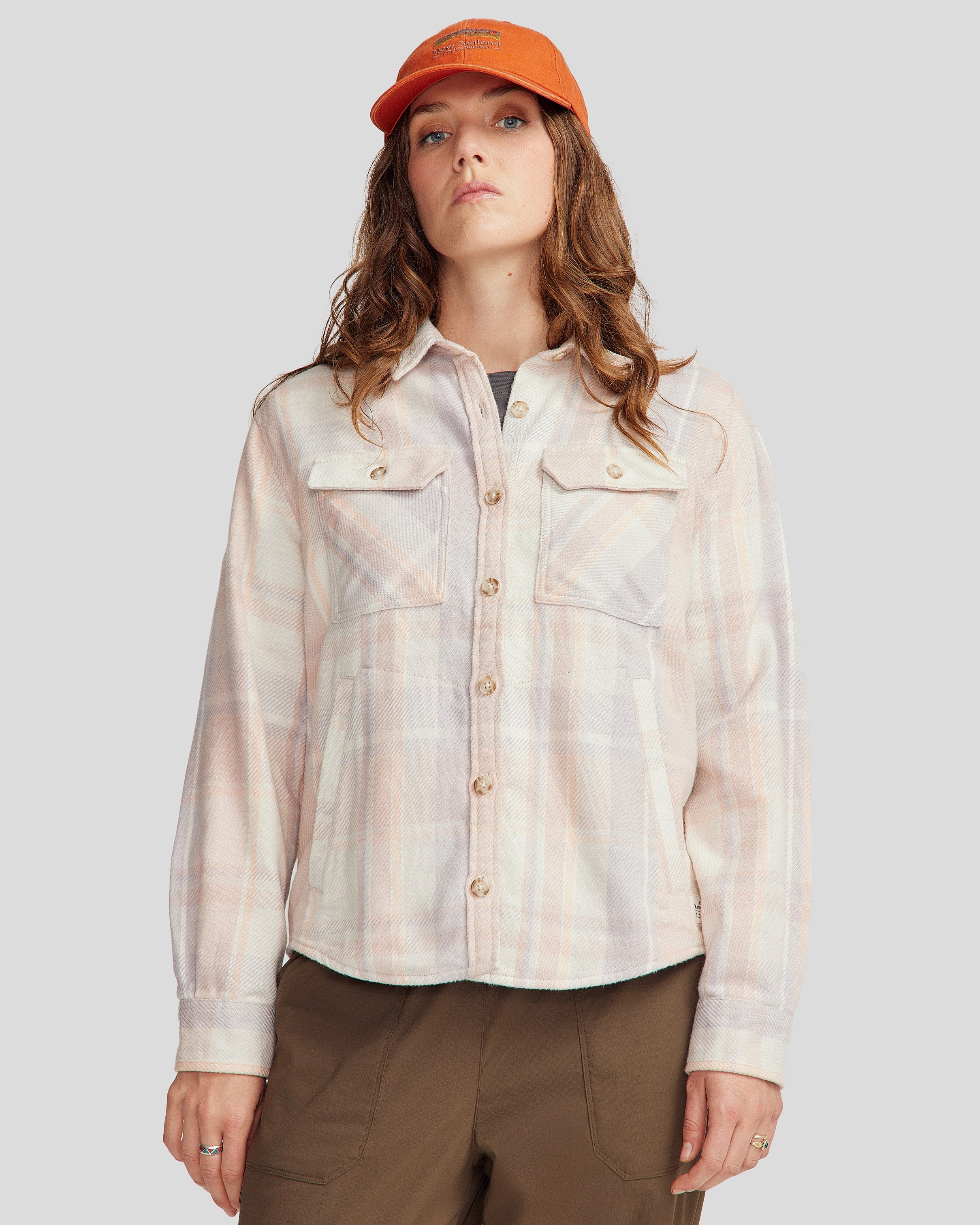 Trendsetting Design Women??s Huntly Long Sleeve Shirt - Cabin Plaid Shroom