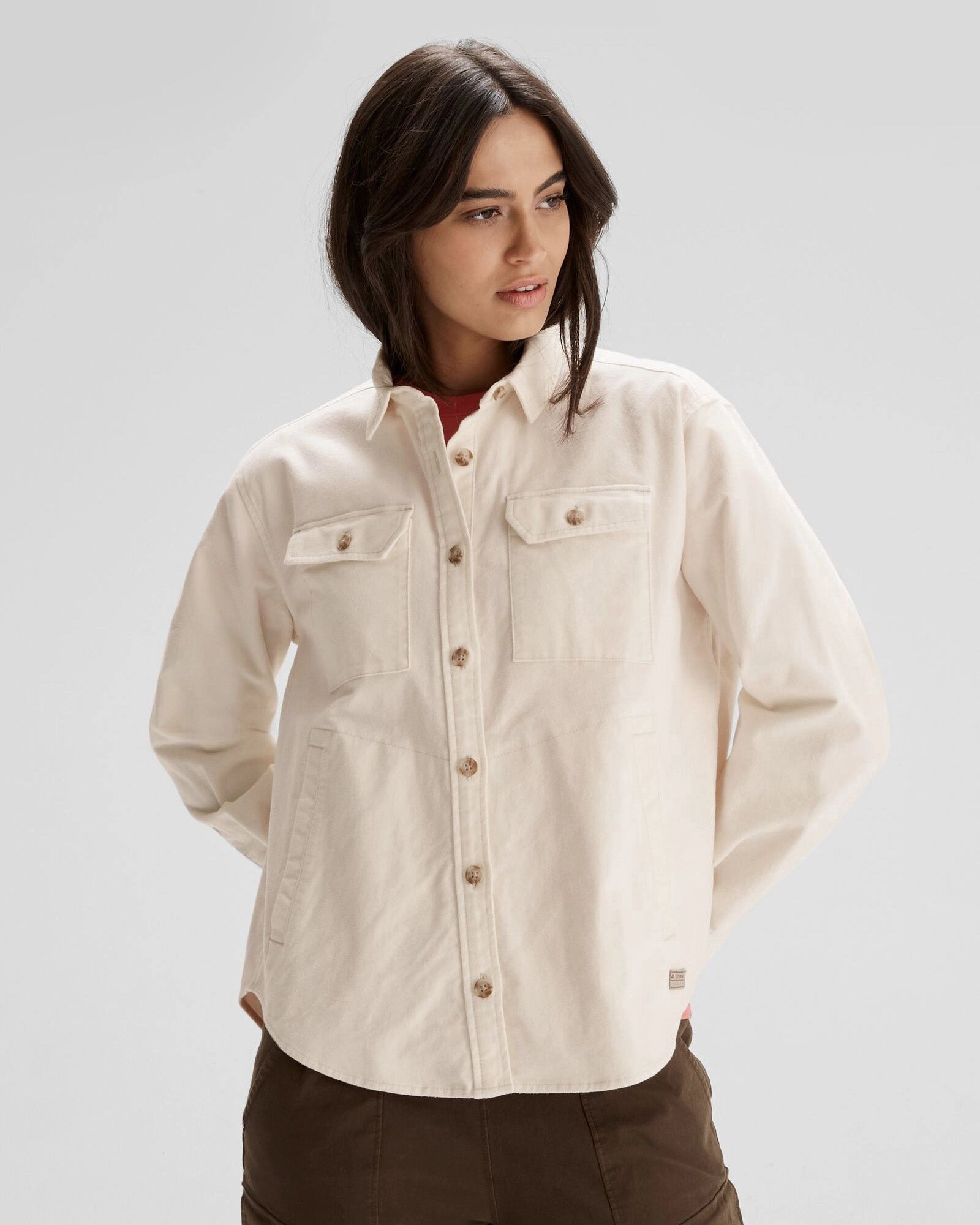 Lakeside Relaxation Women's Huntly Moleskin Long Sleeve Shirt - Natural
