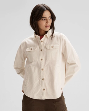 Women's Huntly Moleskin Long Sleeve Shirt - Natural Versatile Outfit Chic Wardrobe