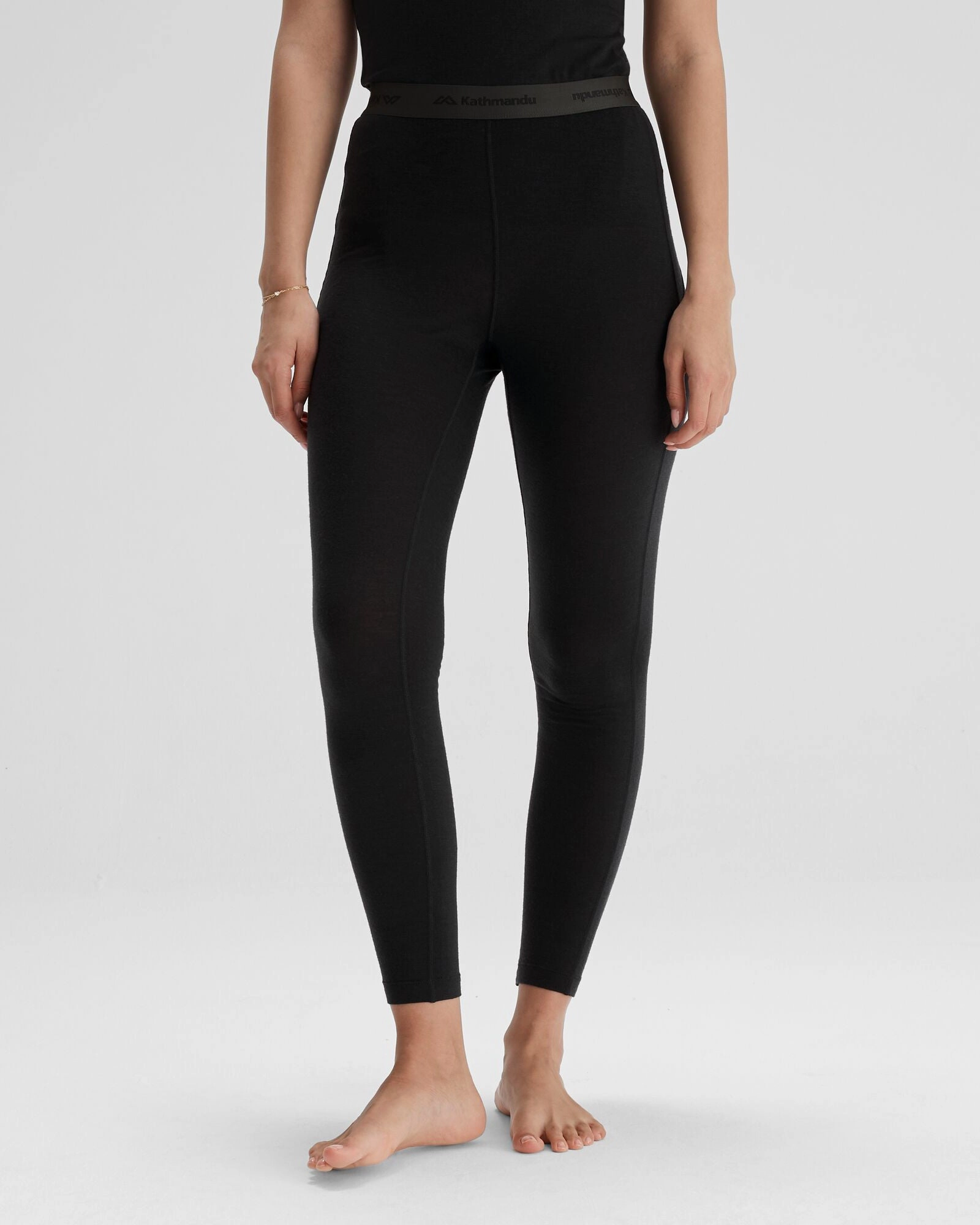Work Commute Breathable Fabric Evening Walk Non See Women's K-Merino 125 Baselayer Leggings - Black Stingray