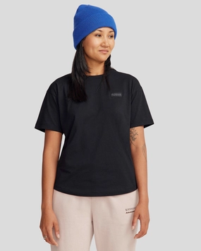 FlexibleCuff UVProtection Coating Women's Logo Organic Cotton T-shirt - Black Stingray