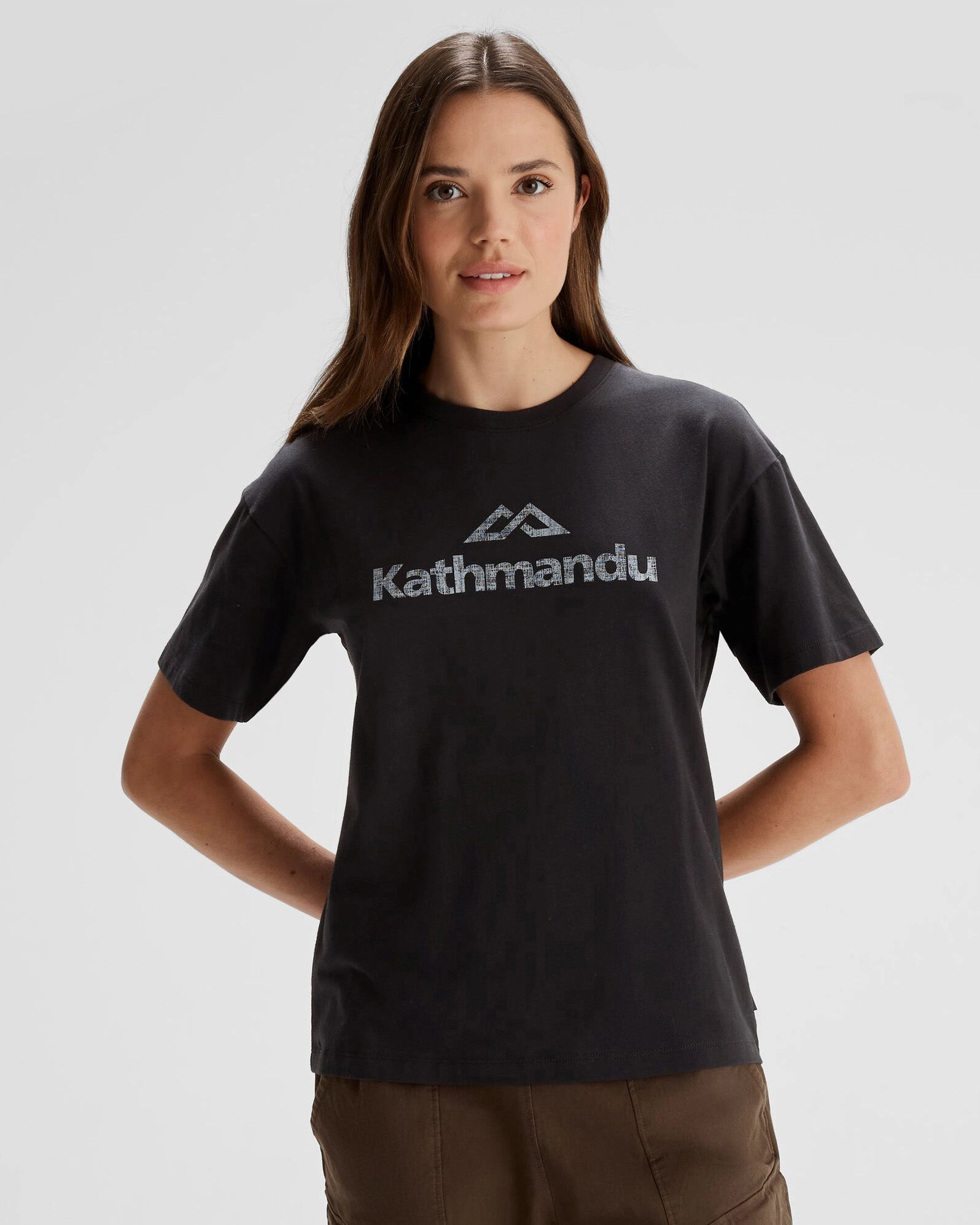 Durable Blend VNeckline Women's Logo Organic Cotton T-shirt - Black Stingray