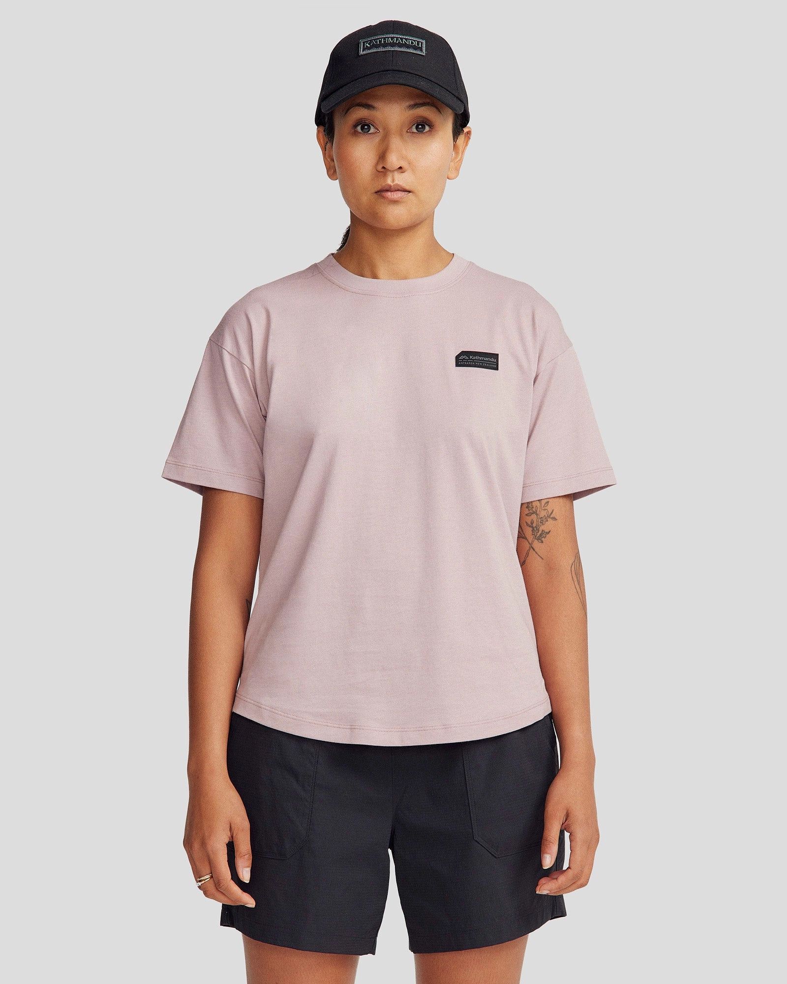 Women's Logo Organic Cotton T-shirt - Light Thistle AdaptiveFitFabric NonRestrictiveCollar