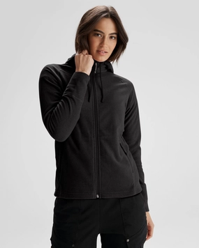 Primaloft Insulation Women's Mt Aspiring Hooded Fleece Jacket  - Black Stingray
