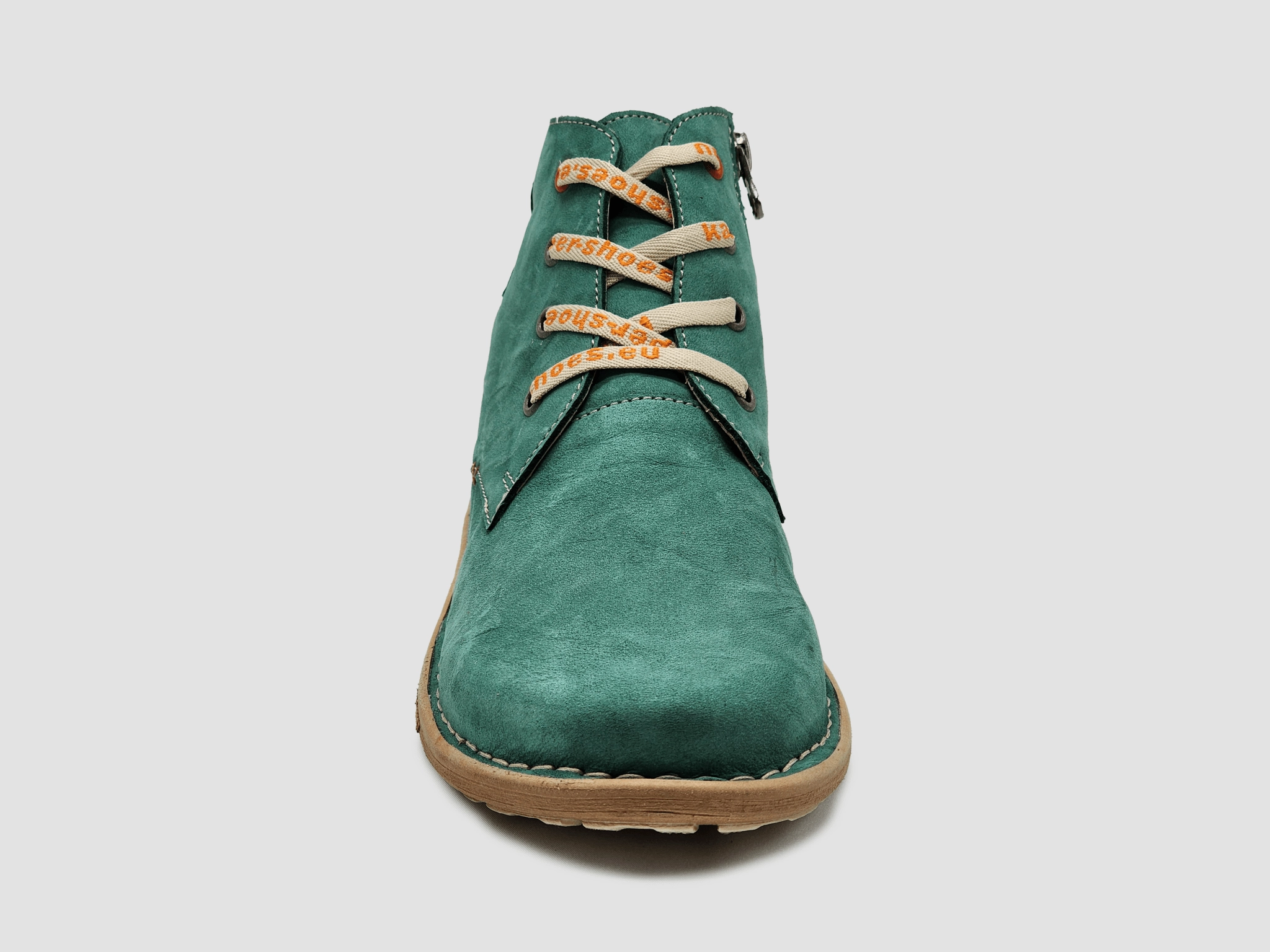 Durable Fit Women's Old-Fashioned Zip-Up Leather Boots - Green