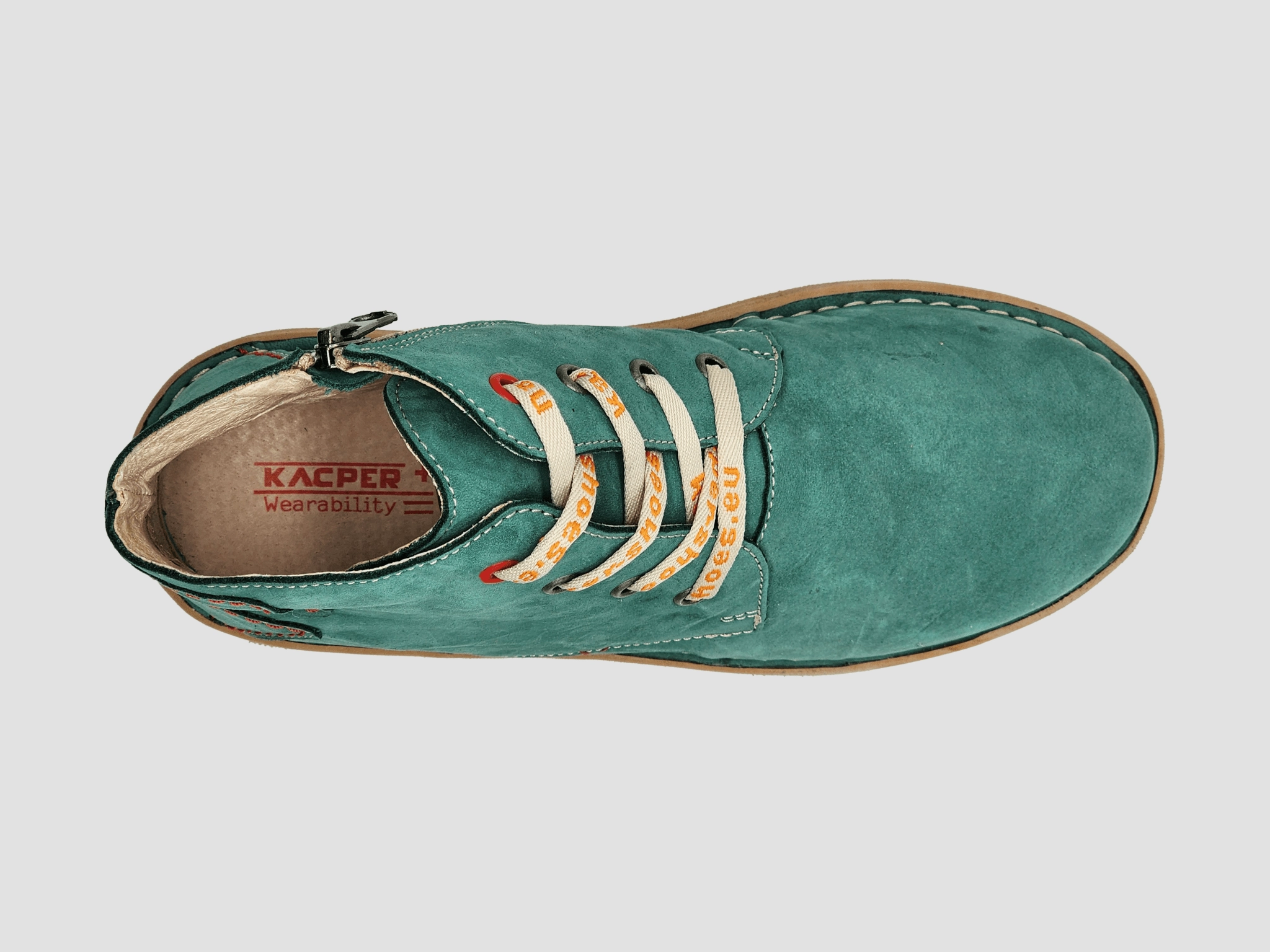 Women's Old-Fashioned Zip-Up Leather Boots - Green Outdoor Daily