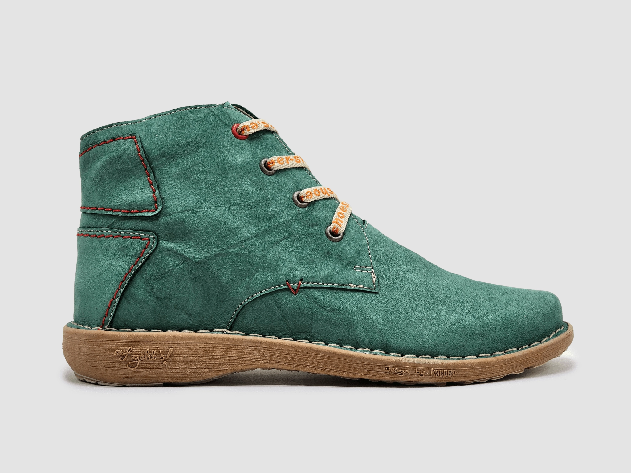 Slip   Resistant Women's Old-Fashioned Zip-Up Leather Boots - Green