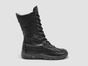 Women??s Original Tall Thick Wool-Lined Zip-Up Leather Boots - Black High Traction Trail Runner Compression Resistant Collar