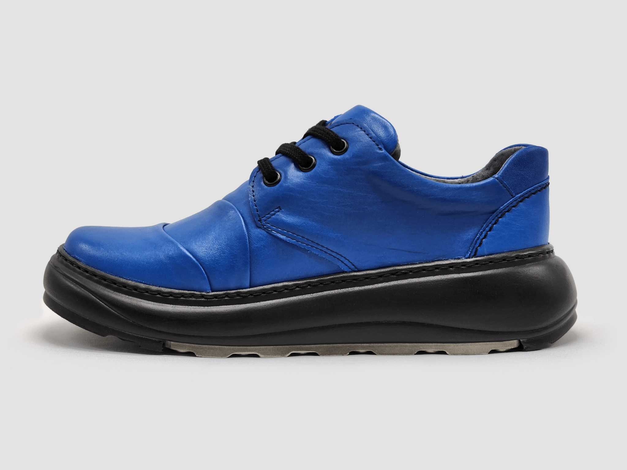 Women's Retro Leather Shoes - Blue Local Go