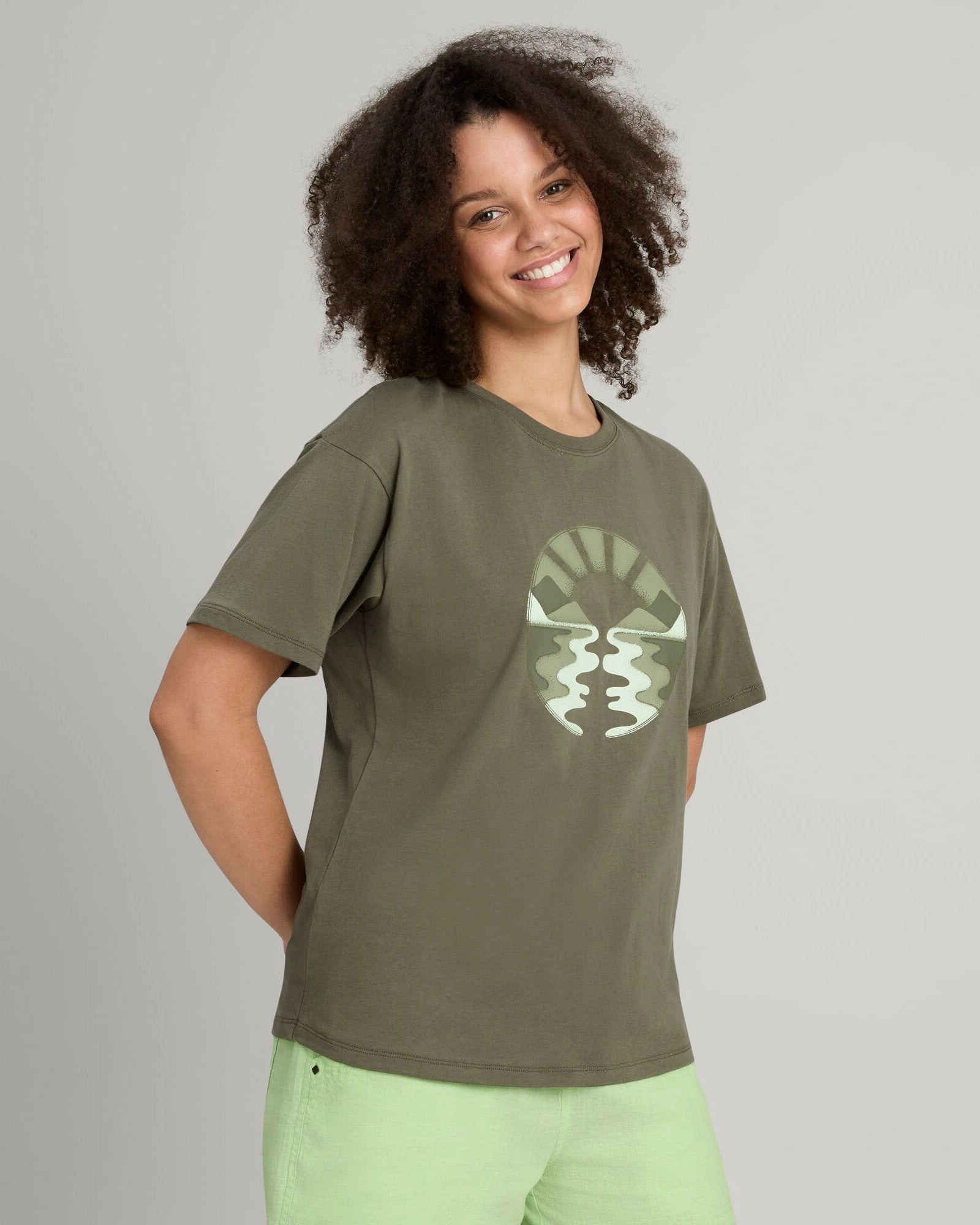 Women's Retro Sunset Organic Cotton T-shirt - Beech QuickDrying HiddenVentilationPockets