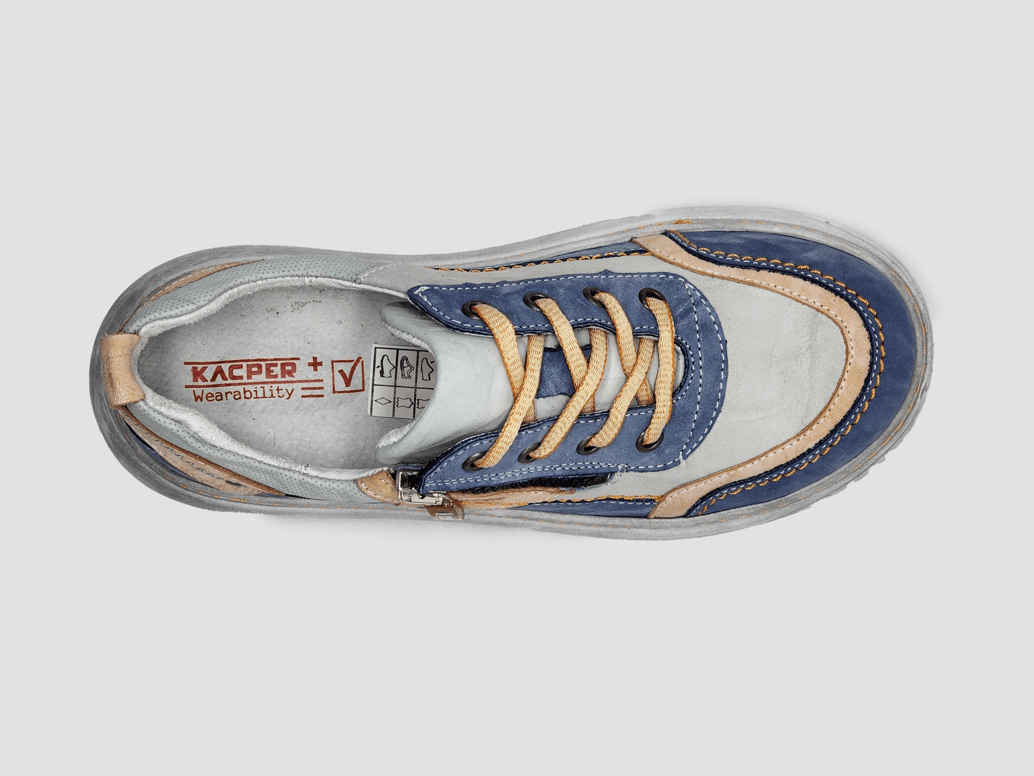 Urban Flex Canyon Path Women's Retro Zip-Up Leather Shoes - Blue/Pink