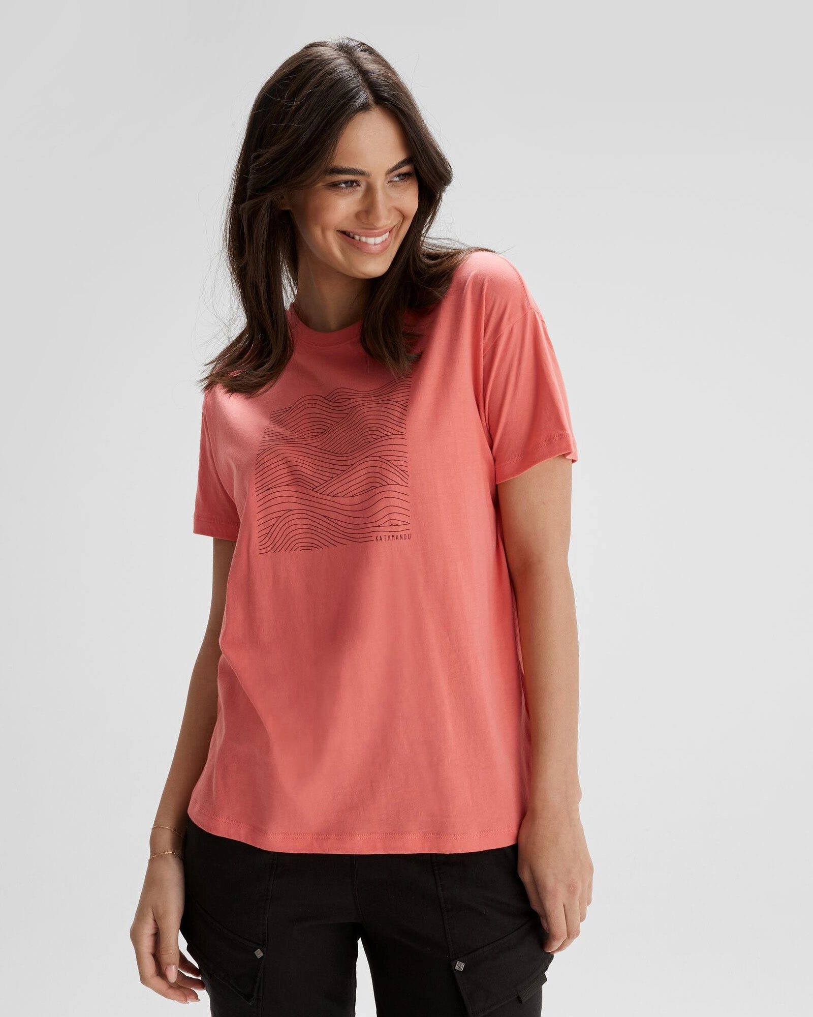 ReinforcedStitching Structured Shoulder Women's Ripple Organic Cotton T-shirt - Fruity