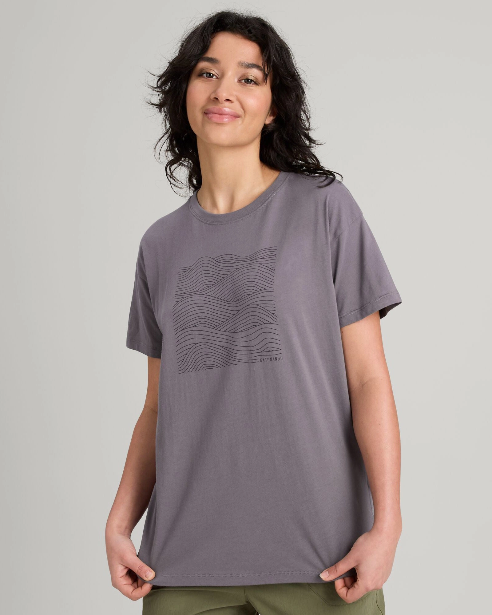 Women's Ripple Organic Cotton T-shirt - Light Quartz Abrasion Resistant Surface Organic Cotton Blend